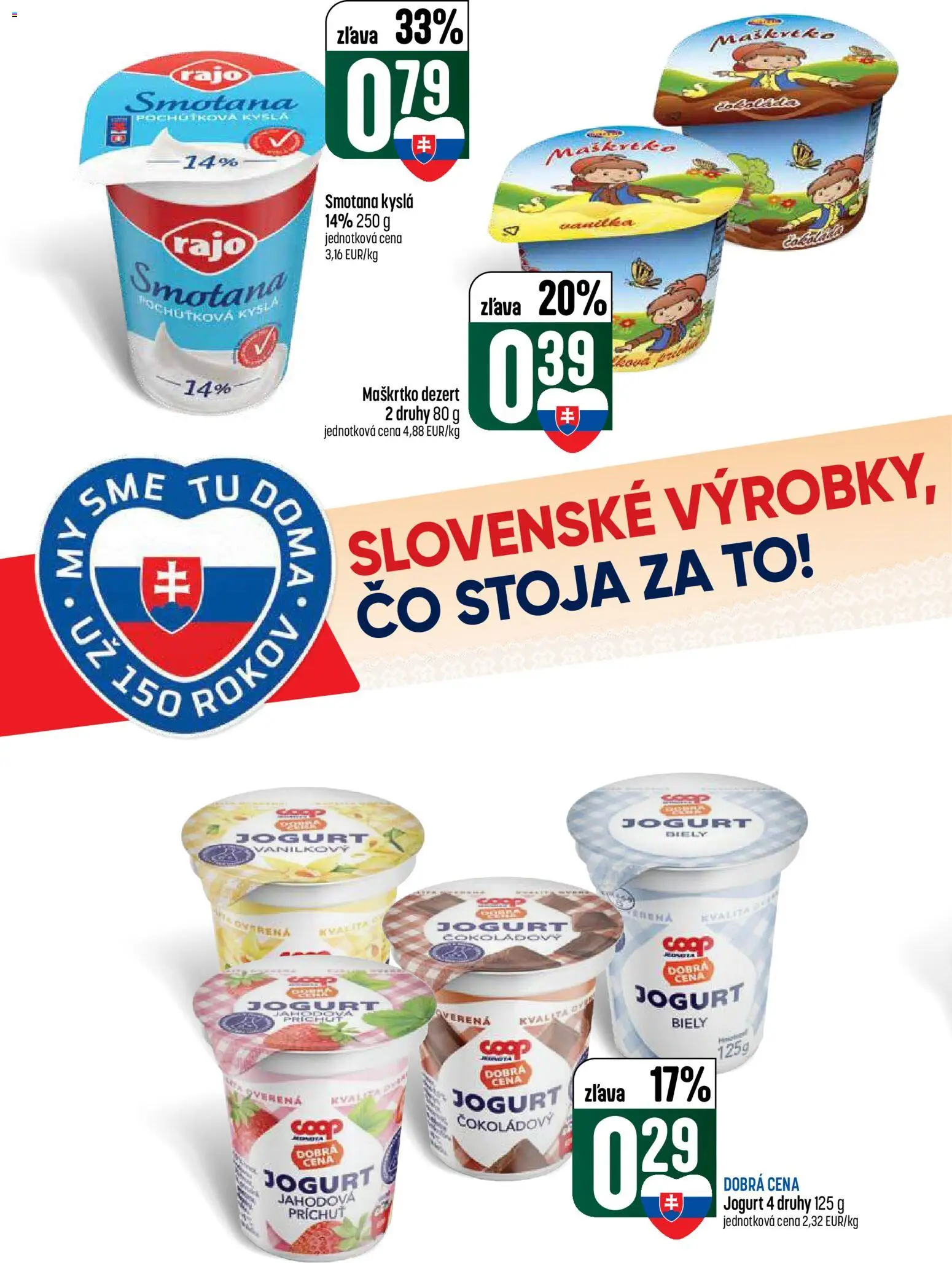 Nové COOP Jednota akcie – leták je platný od 09.04.2026 | Strana: 8 | Produkty: Jogurt, Smotana