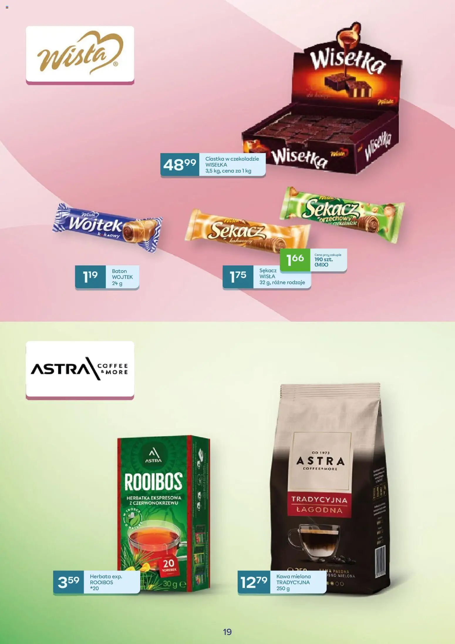 Eurocash gazetka - Słodycze, kawy, herbaty od 02.03.2026 | Strona: 19 | Produkty: Baton, Kawa, Herbata, Ciastka