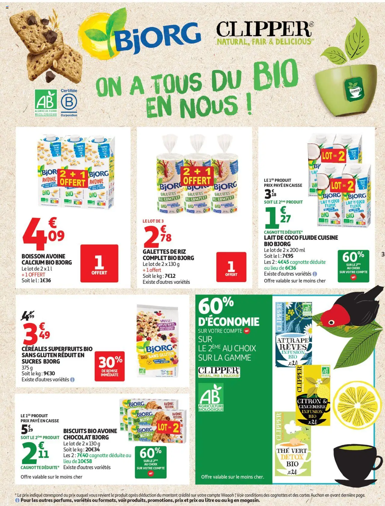 {H1} | Page: 3 | Produits: Infusion, Gingembre, Riz, Biscuits