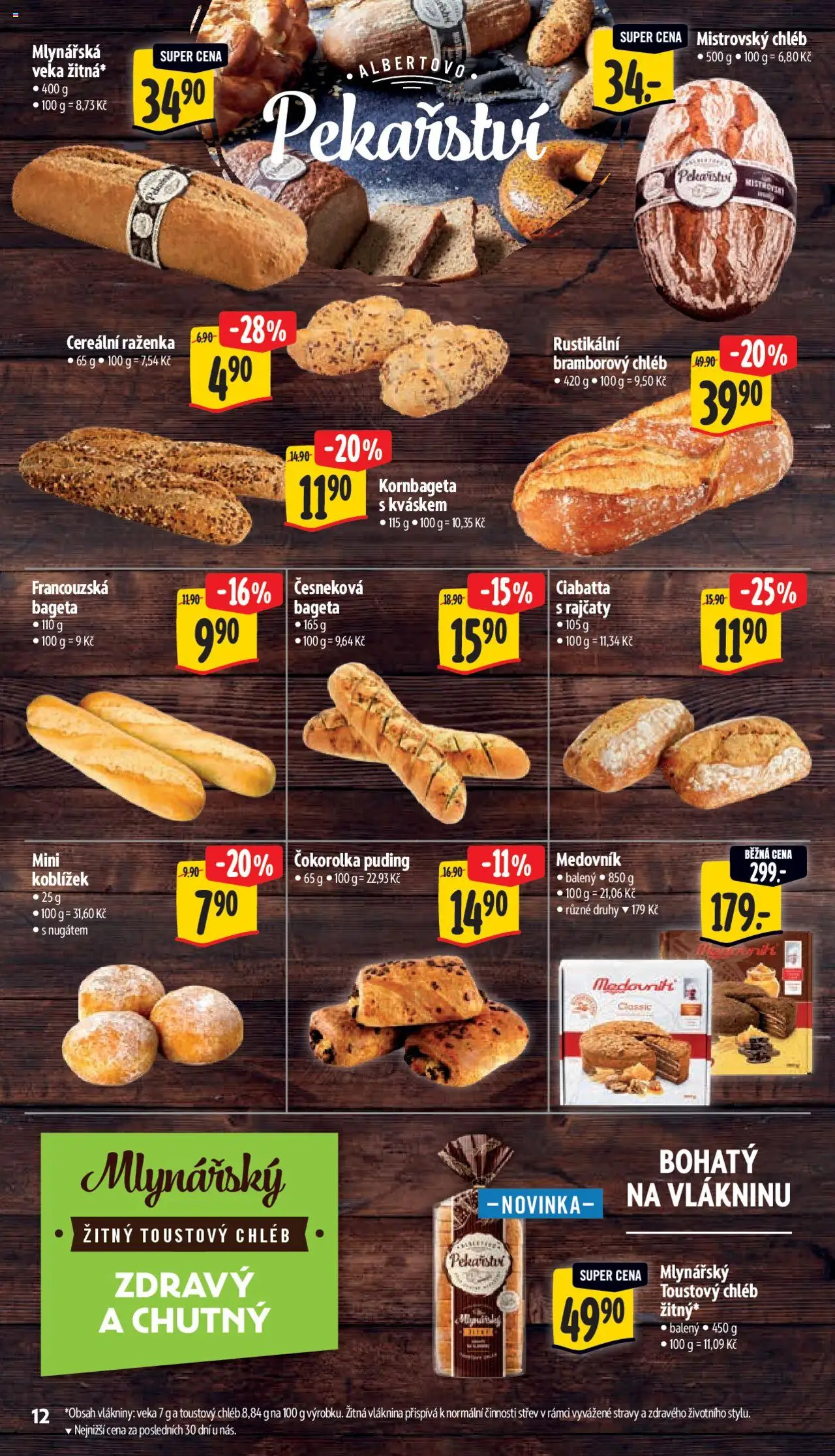 Albert leták - Supermarket od 10.09.2025 | Strana: 18 | Produkty: Veka, Mistrovský chléb, Toustový chléb, Bageta