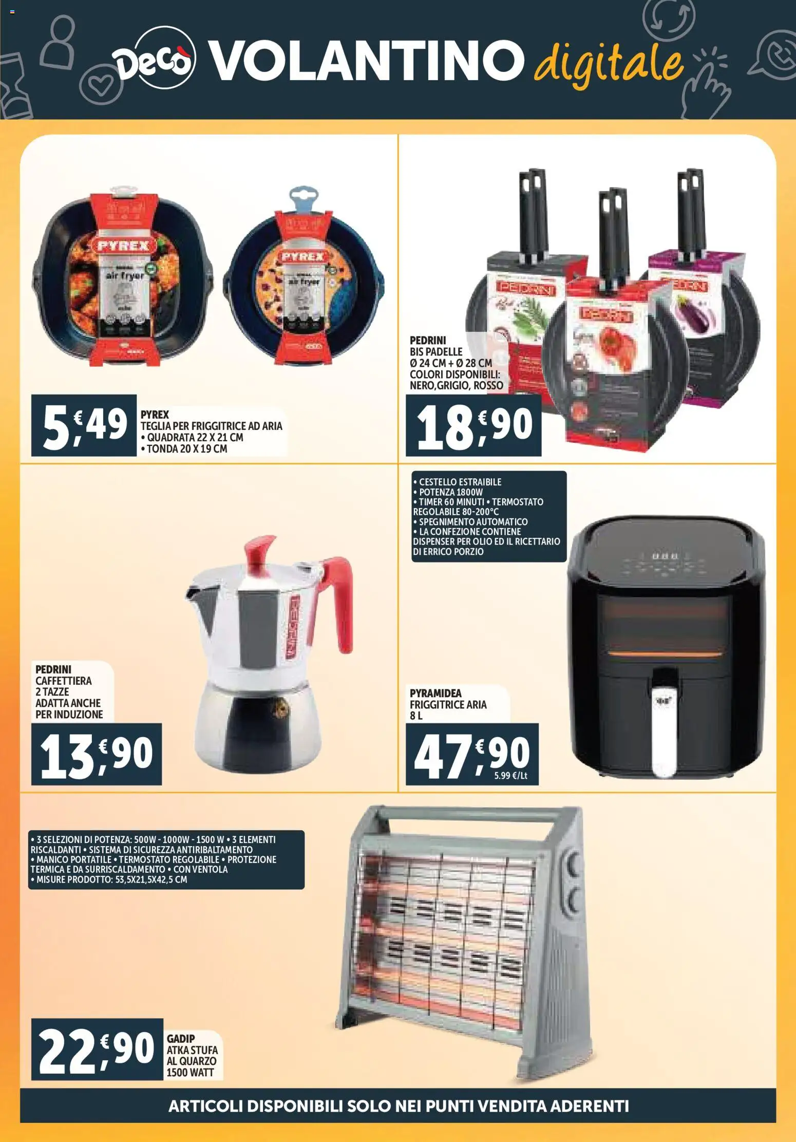 Volantino Decò del 20.11.2025 | Pagina: 36 | Prodotti: Teglia, Caffettiera, Stufa, Friggitrice