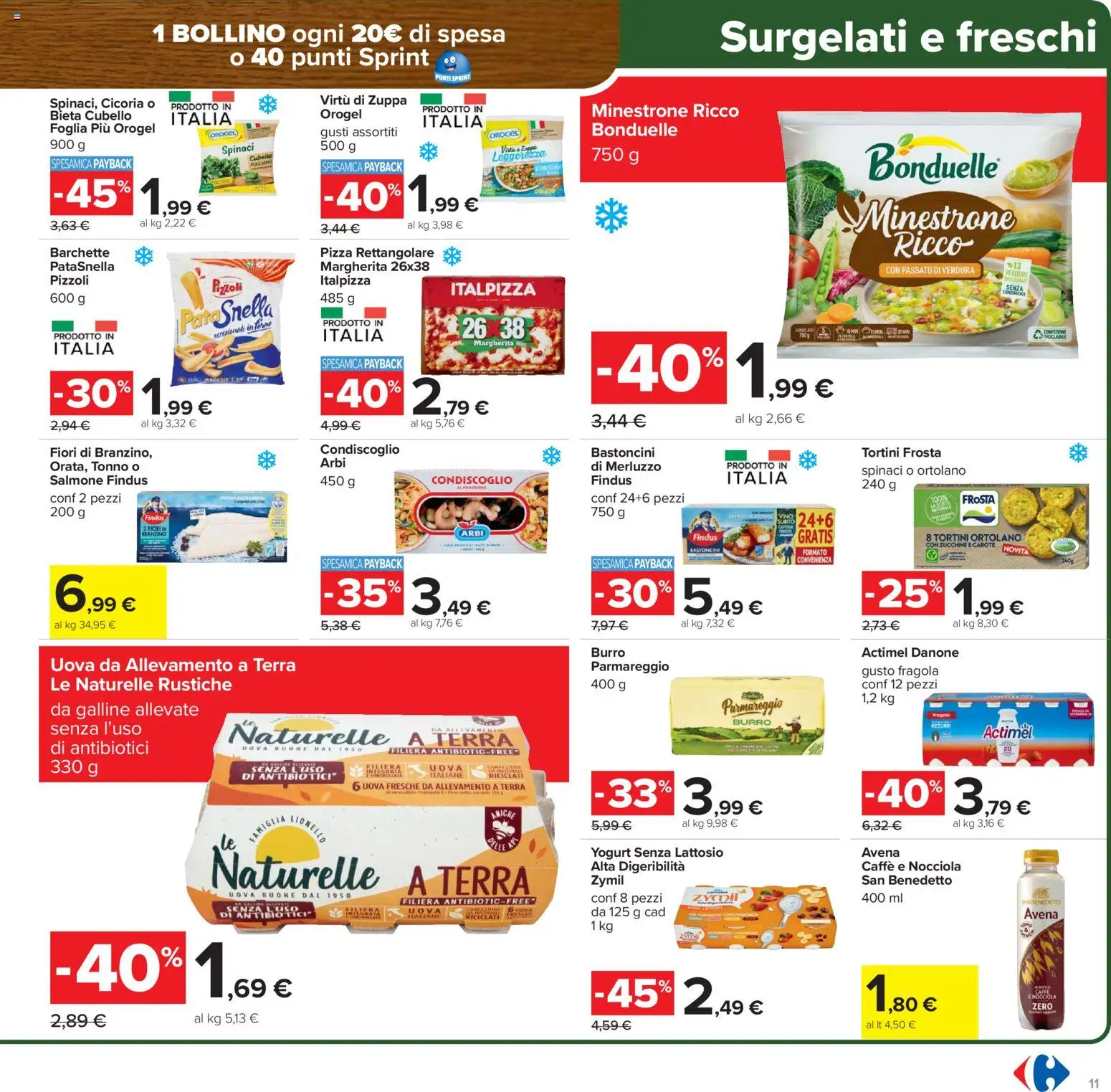 Volantino Carrefour del 17.02.2026 | Pagina: 11 | Prodotti: Yogurt senza lattosio, Yogurt, Caffè, Zucchine