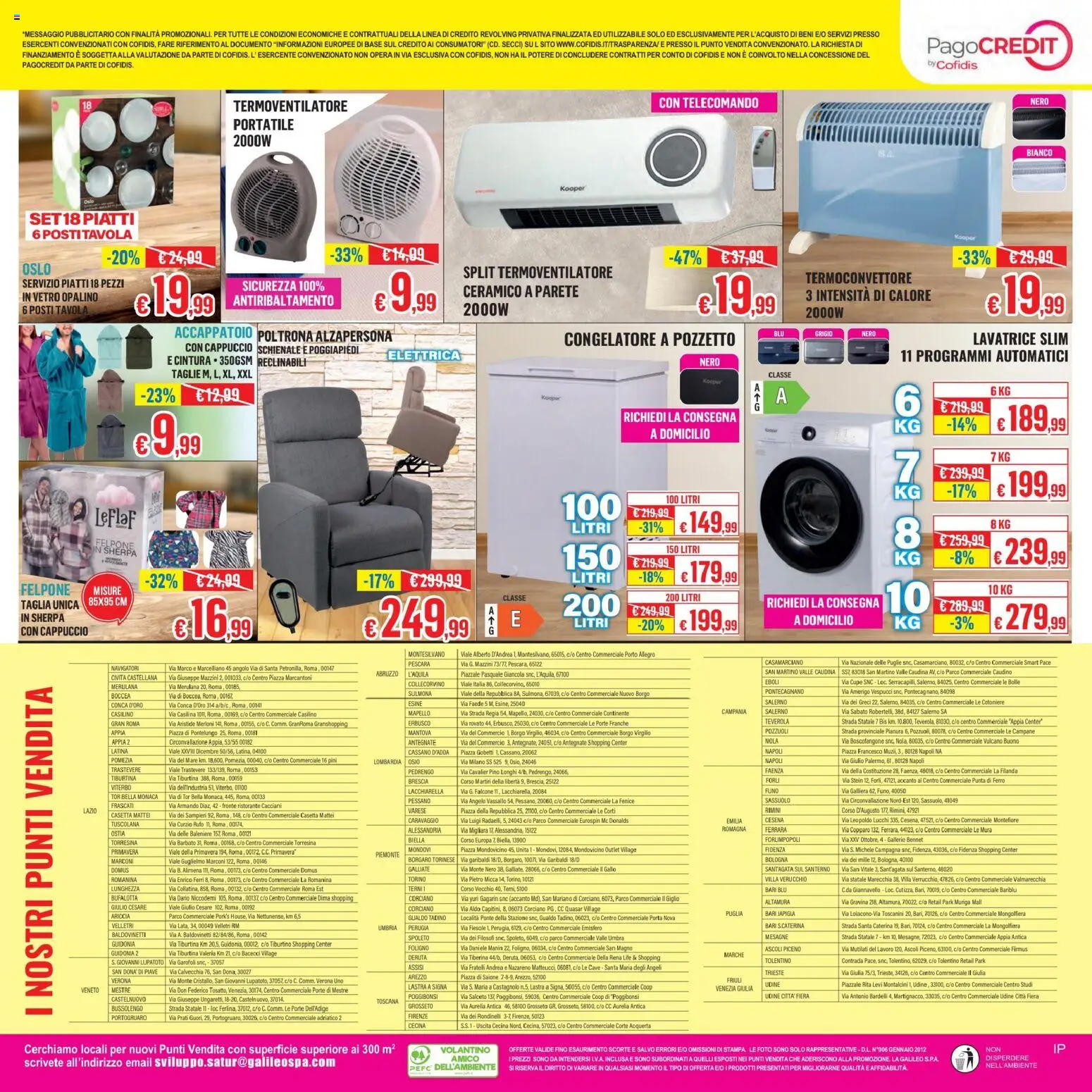 Volantino Satur del 08.01.2026 | Pagina: 16 | Prodotti: Poggiapiedi, Lavatrice, Poltrona, Congelatore a pozzetto