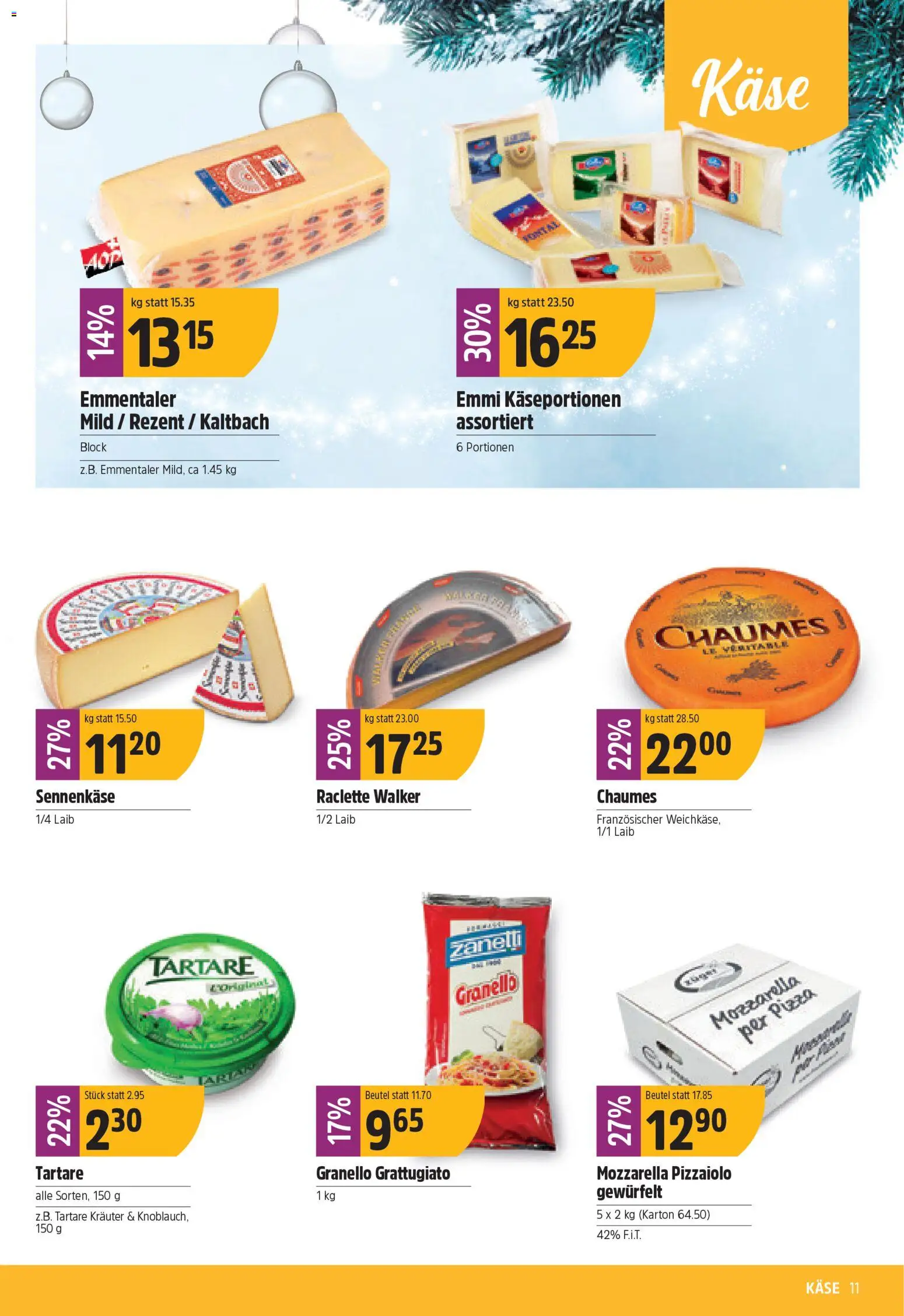 TopCC Aktionen – gültig ab 24.11.2025 | Seite: 11 | Produkte: Käse, Pizza, Raclette