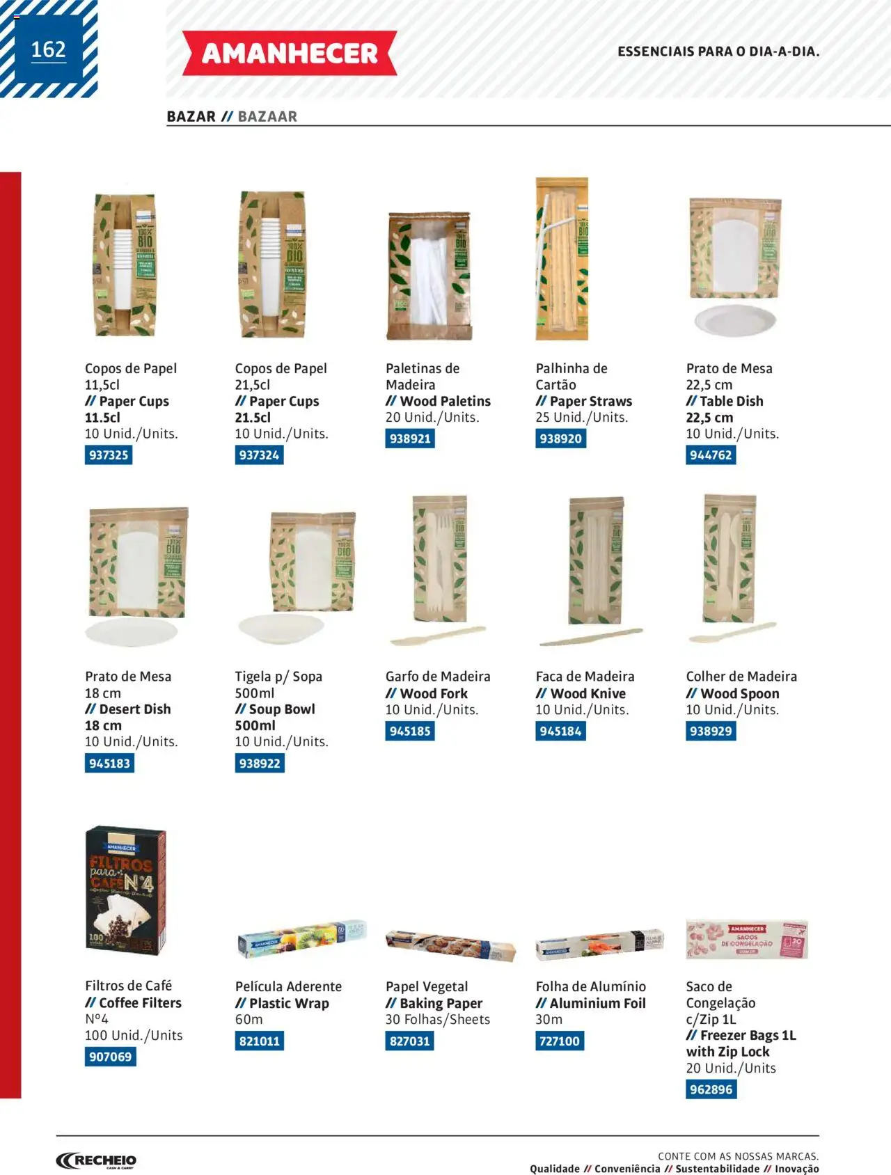 Recheio AS NOSSAS MARCAS │ válido de 19.12.2023 | Página: 162 | Produtos: Copos, Faca, Tigela, Mesa