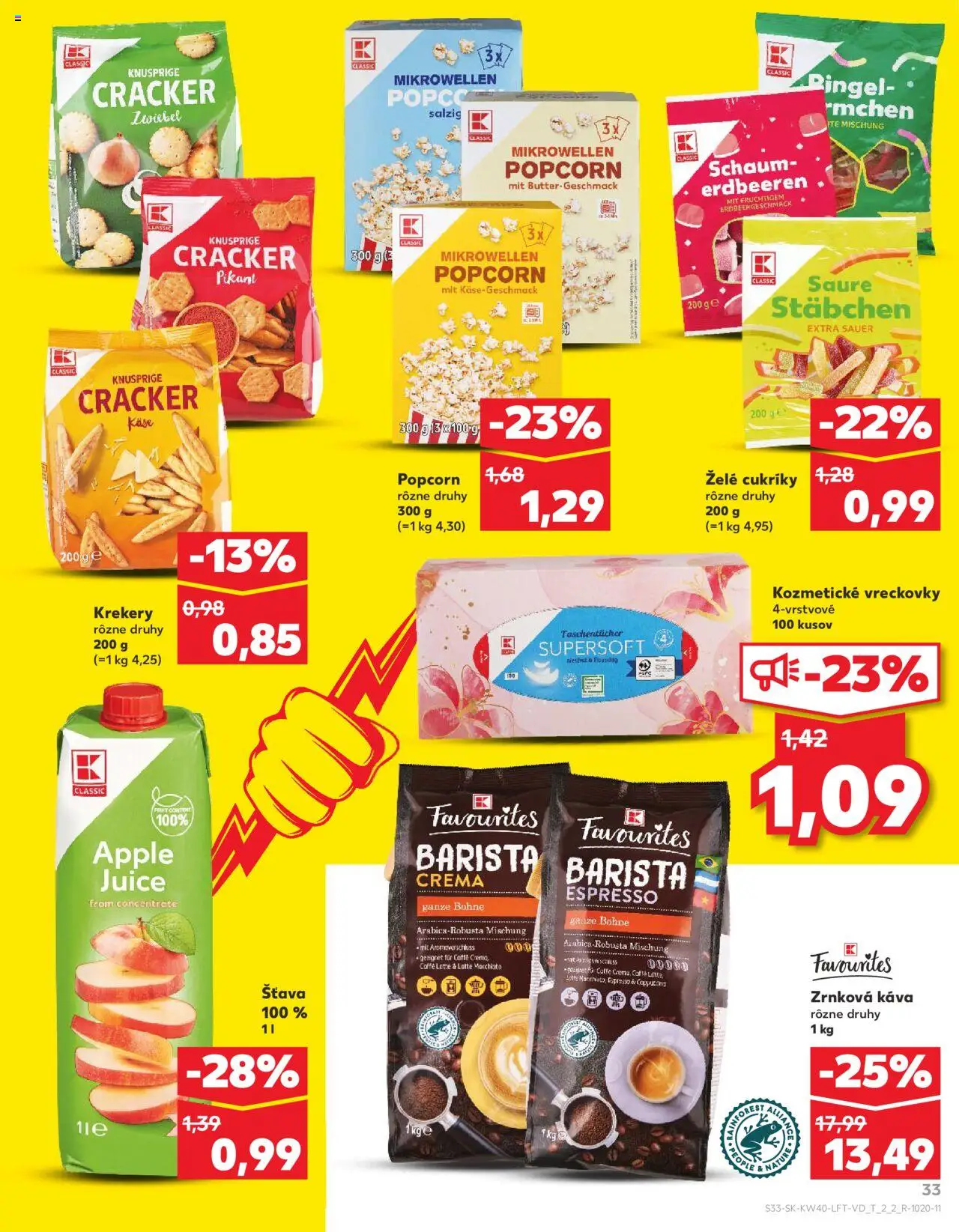 Nové Kaufland akcie – leták je platný od 02.10.2025 | Strana: 33 | Produkty: Barista, Apple, Cukríky, Zrnková káva