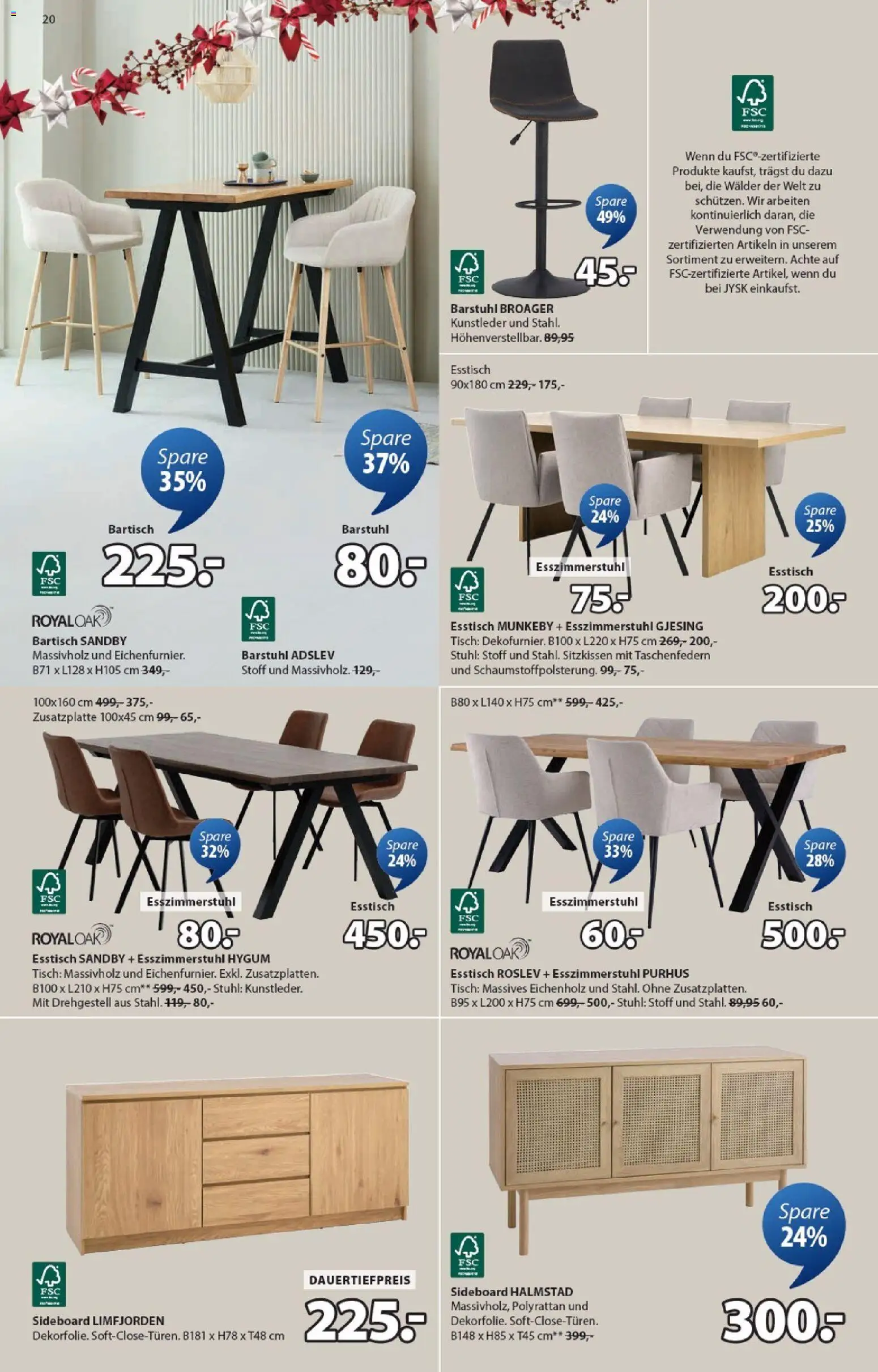 JYSK Aktionen – gültig ab 04.11.2025 | Seite: 20 | Produkte: Tisch, Stuhl, Sideboard, Esstisch