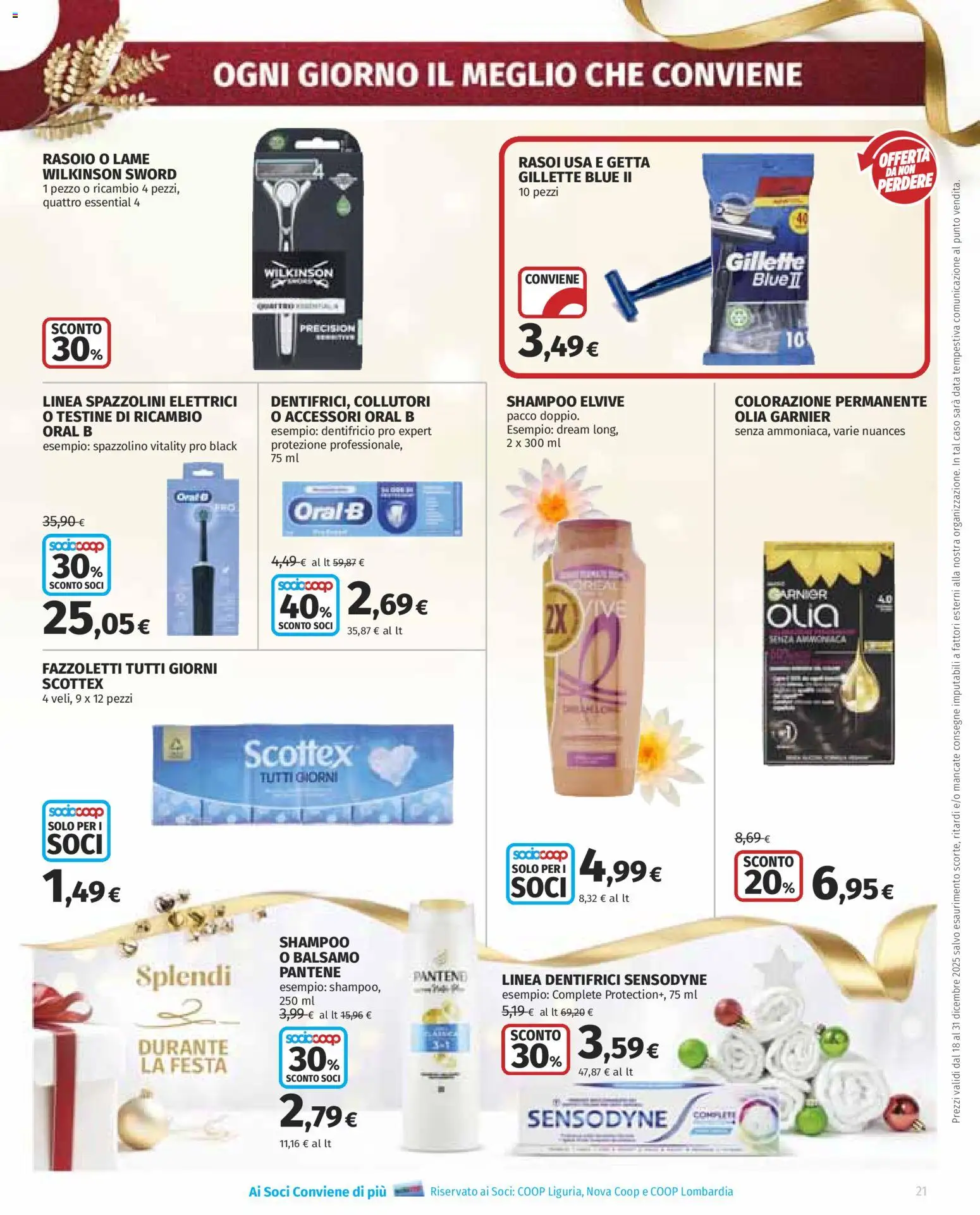 Volantino COOP del 18.12.2025 | Pagina: 21 | Prodotti: Shampoo, Dentifricio, Spazzolino, Data