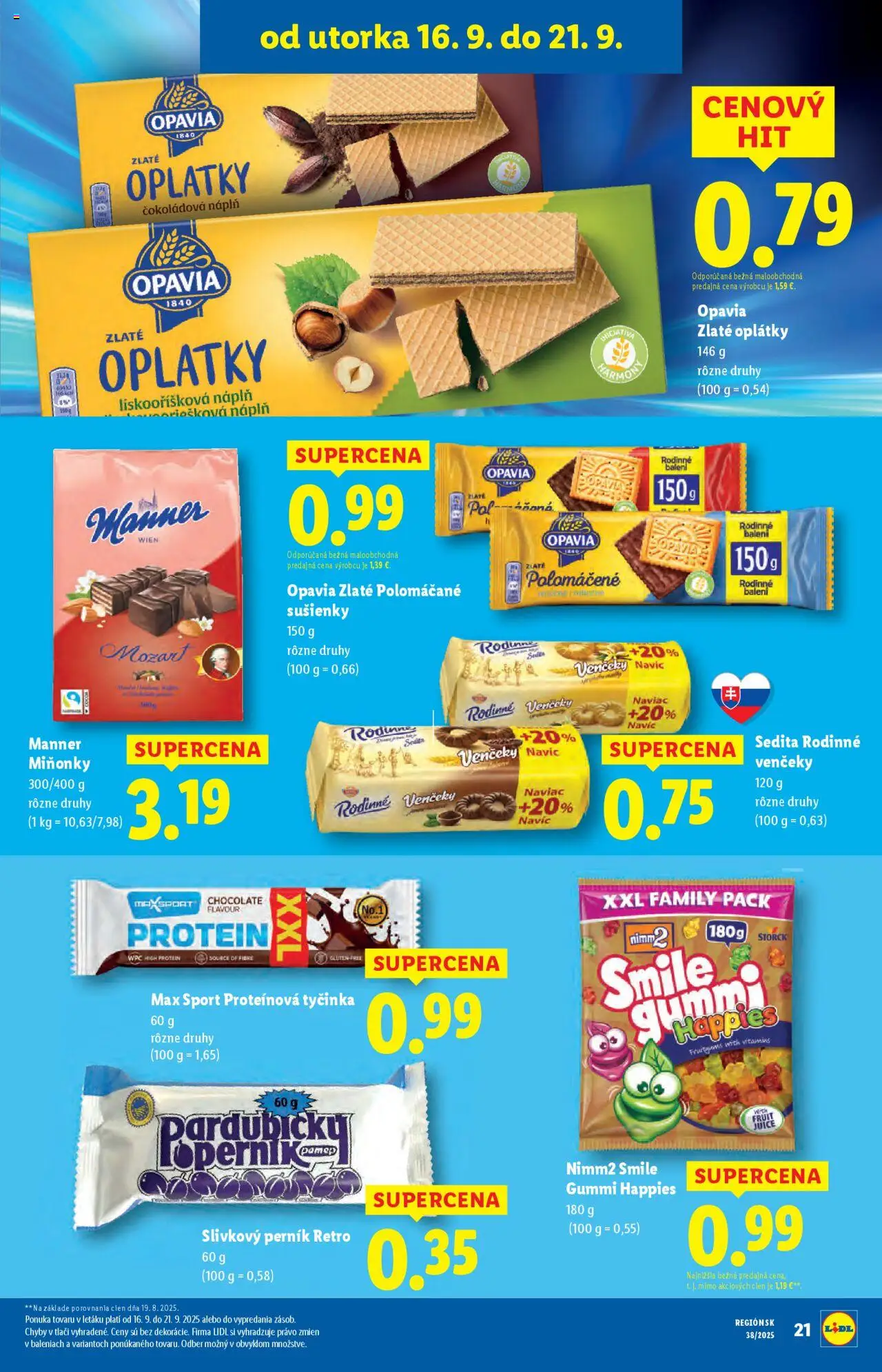 Nové Lidl akcie – leták je platný od 16.09.2025 | Strana: 21 | Produkty: Protein