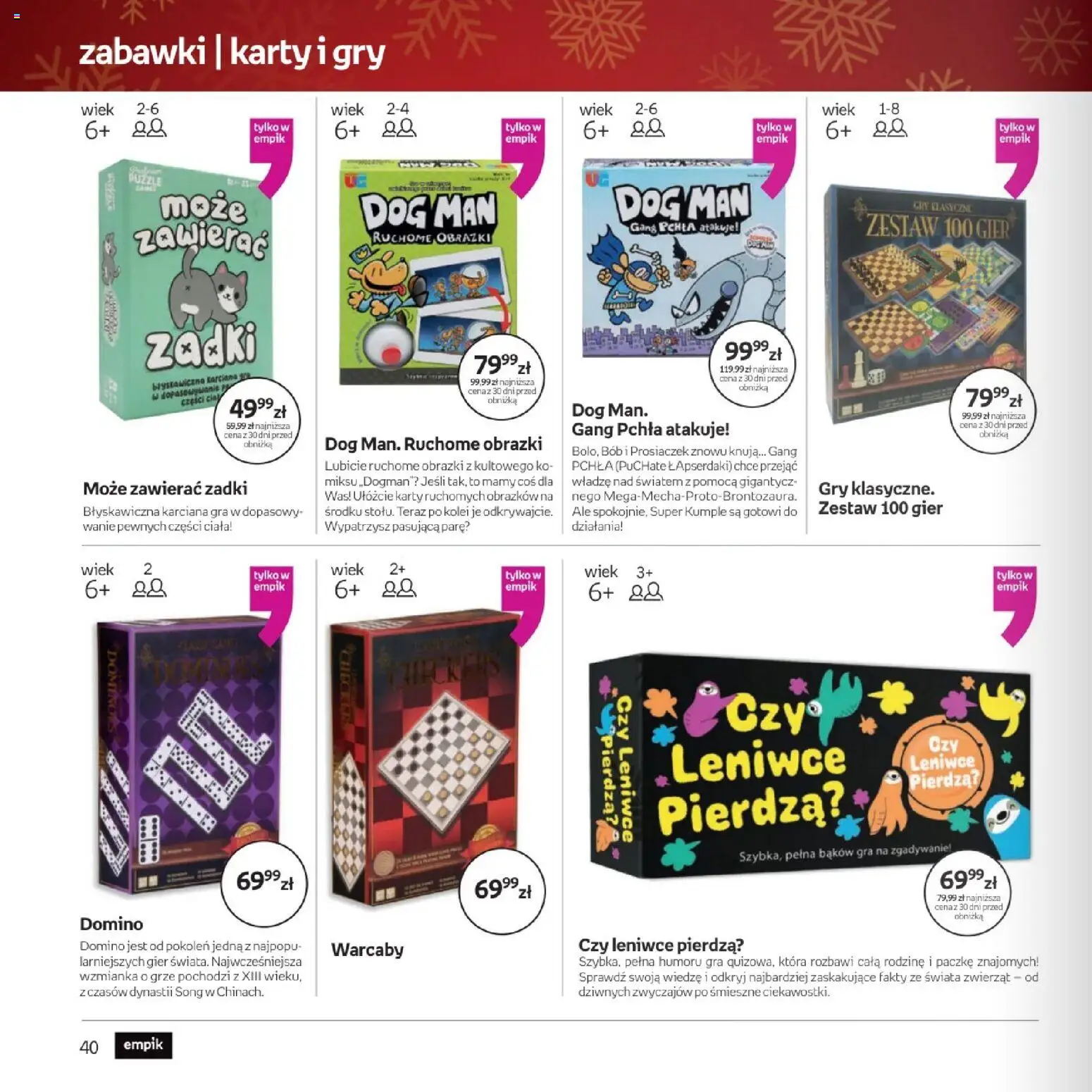 Empik promocje - Xmas Zabawki od 26.11.2025 | Strona: 40 | Produkty: Gra, Bób, Gry