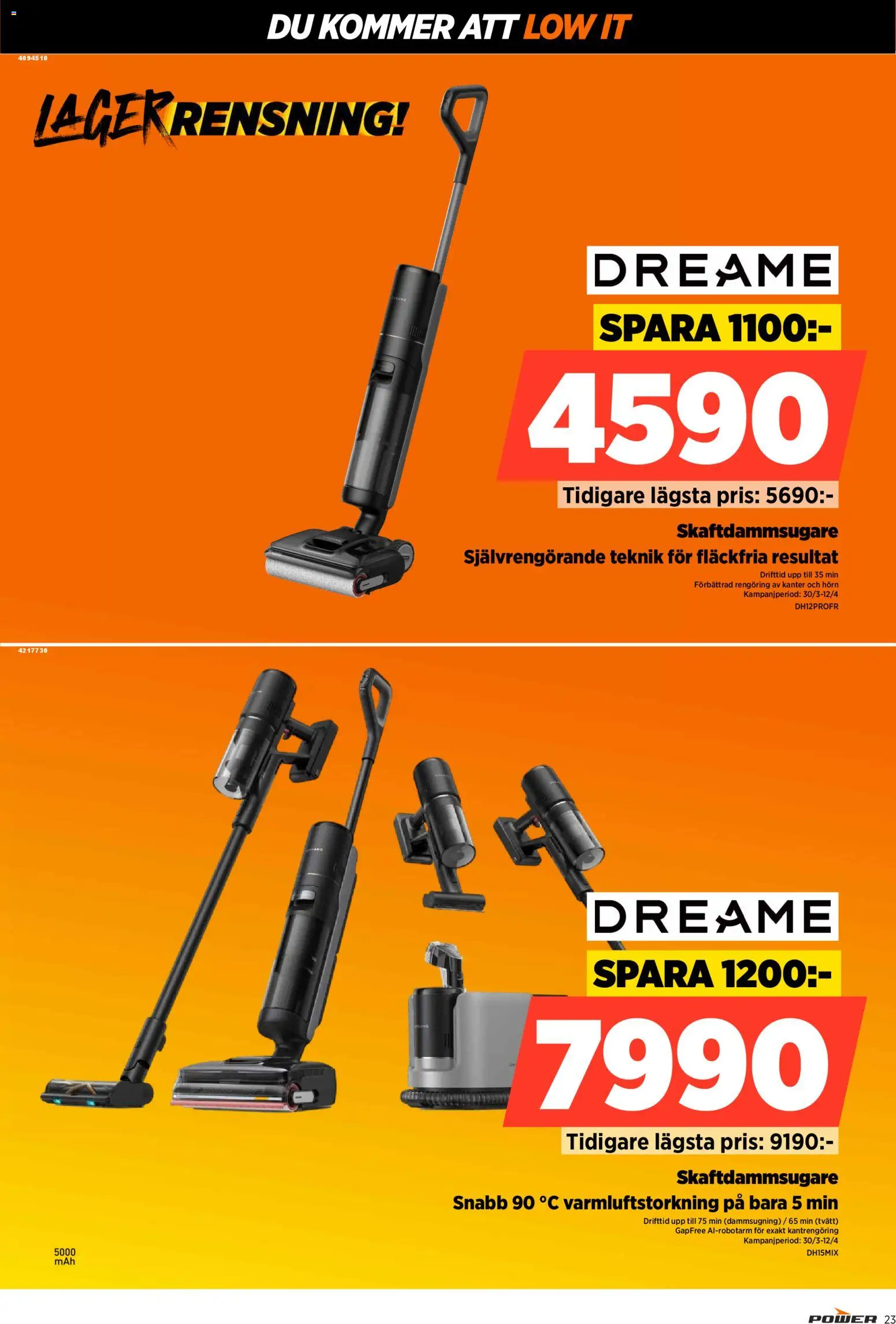 Power reklamblad aktuell från 30.03.2026 | Sida: 23 | Produkter: Skaftdammsugare