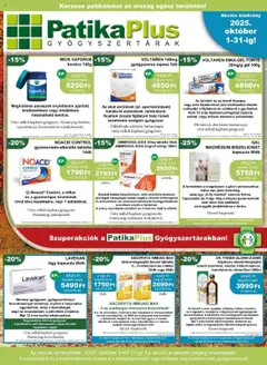 PatikaPlus Akciós újság - amely érvényes a következő dátumtól: 01.10.2025