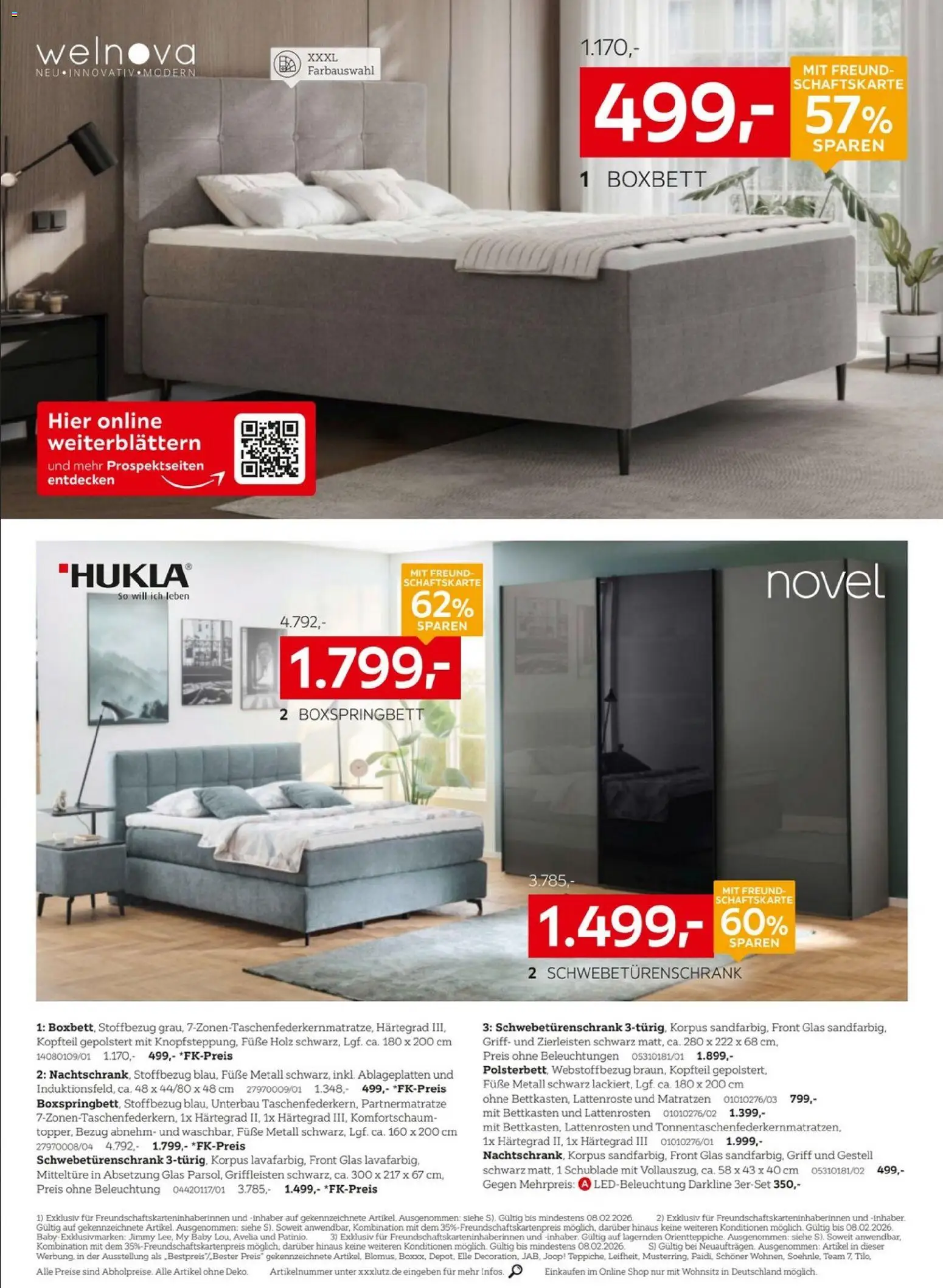 XXXL Lutz Prospekt 	 – gültig ab 25.01.2026 | Seite: 16 | Produkte: Schwebetürenschrank, Boxspringbett