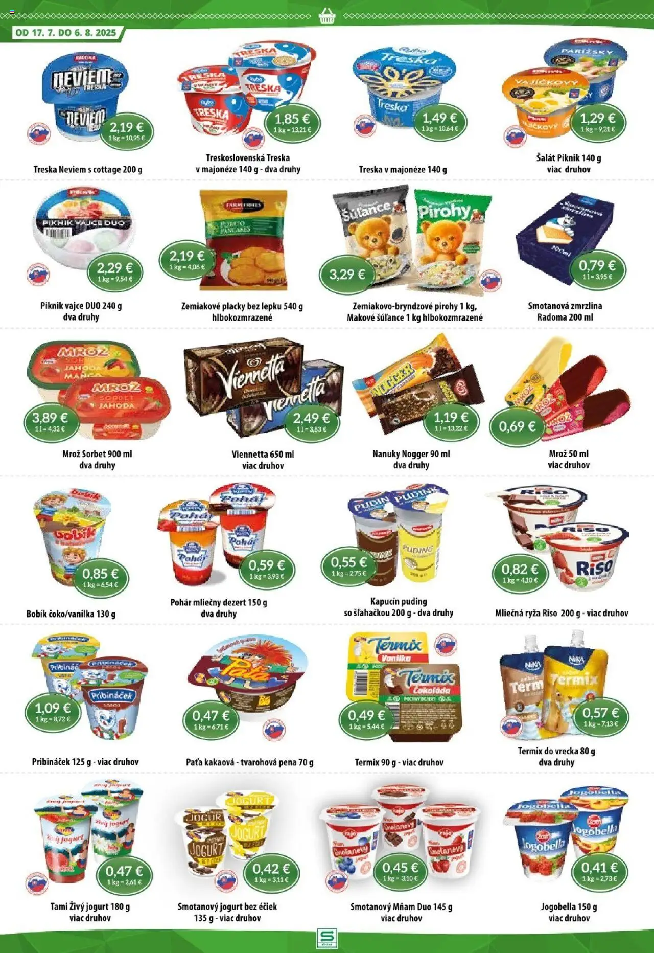 Sintra leták │ platný od 17.07.2025 | Strana: 4 | Produkty: Jogurt, Pirohy, Ryža, Puding