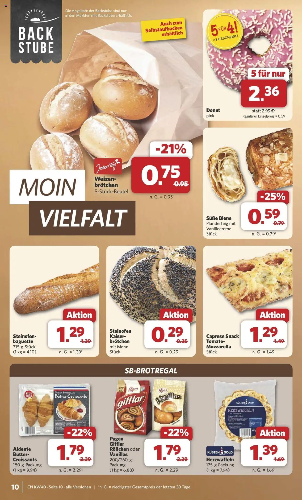 Combi Prospekt Steinhagen	 – gültig ab 28.09.2025 | Seite: 10 | Produkte: Butter, Mozzarella, Baguette