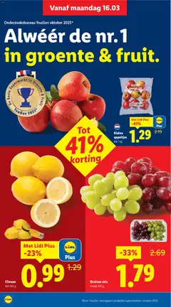 Druiven mix, Schaal 500 g - Voorbeeld van een folder van Lidl, geldig van 16.03.2026 | Pagina: 6