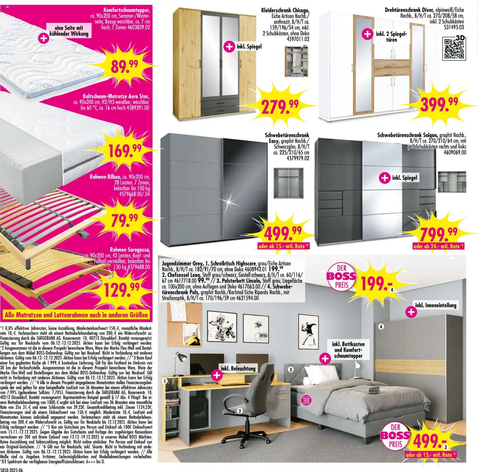 SB Möbel Boss Prospekt Nordhausen	 – gültig ab 06.12.2025 | Seite: 6 | Produkte: Kleiderschrank, Schwebetürenschrank, Polsterbett, Chefsessel