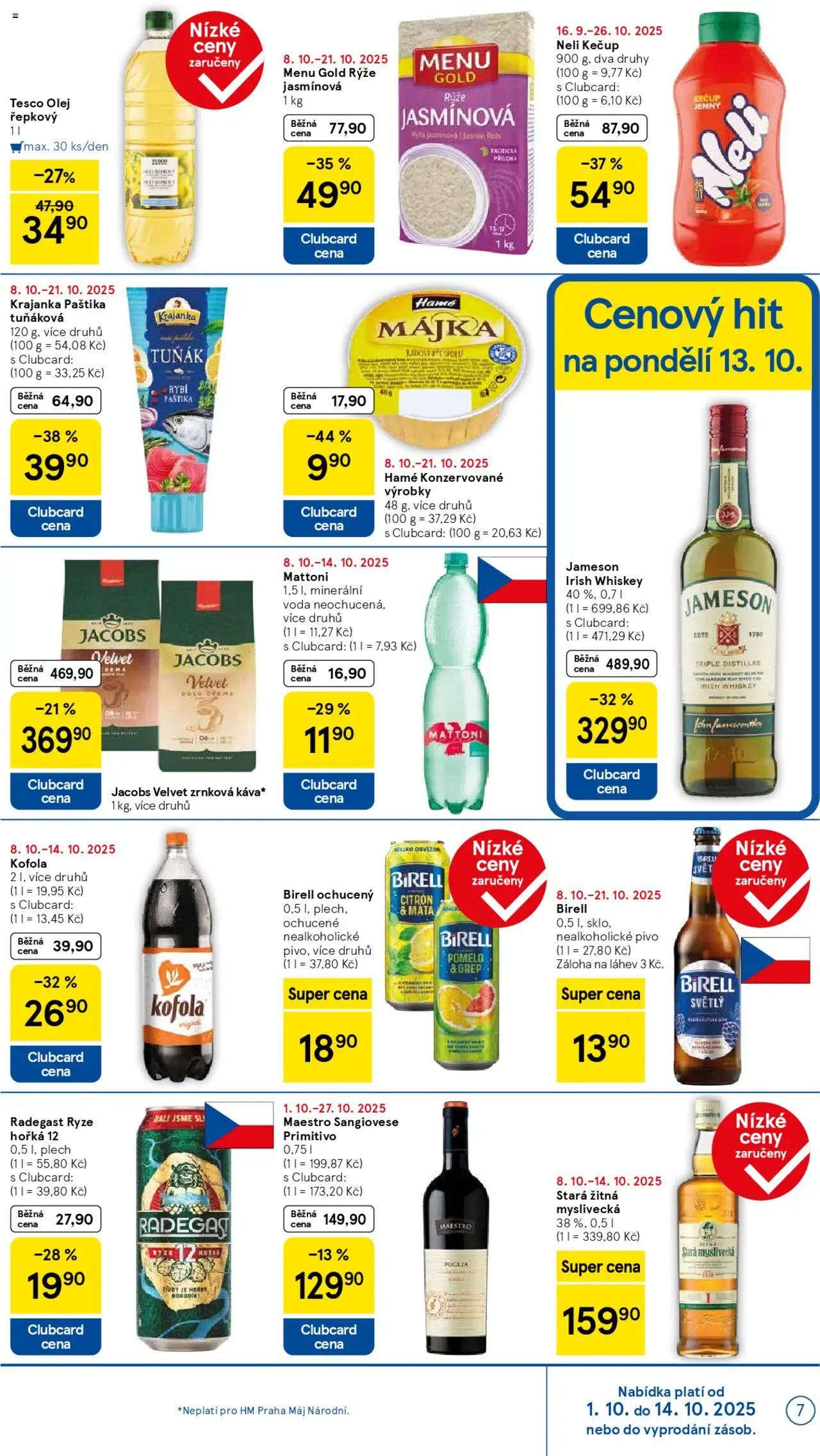 Tesco leták - Hypermarket od 08.10.2025 | Strana: 7 | Produkty: Tuňák, Pivo, Kečup, Radegast