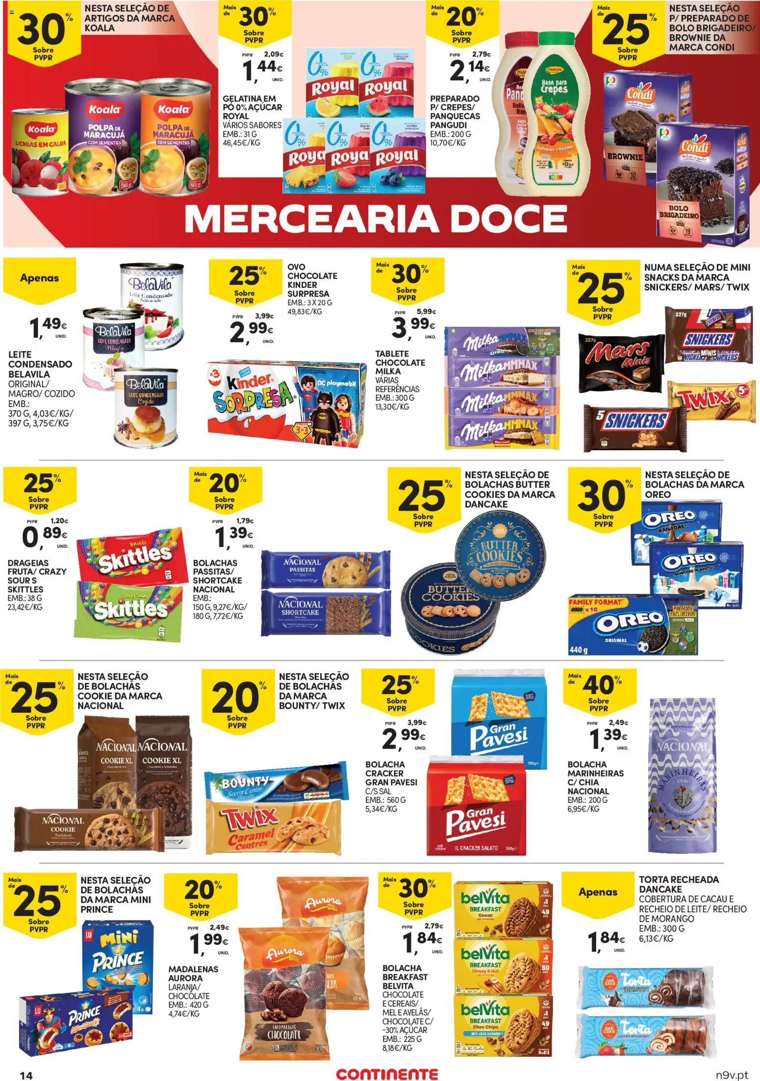 Continente - Açores │ válido de 19.02.2026 | Página: 14 | Produtos: Gelatina, Bolachas, Chocolate, Mel