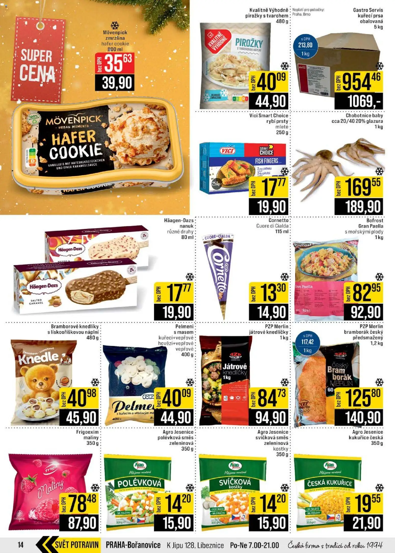 Jip leták - Cash & Carry od 17.12.2025 | Strana: 14 | Produkty: Zmrzlina, Chobotnice, Rybí prsty, Maso