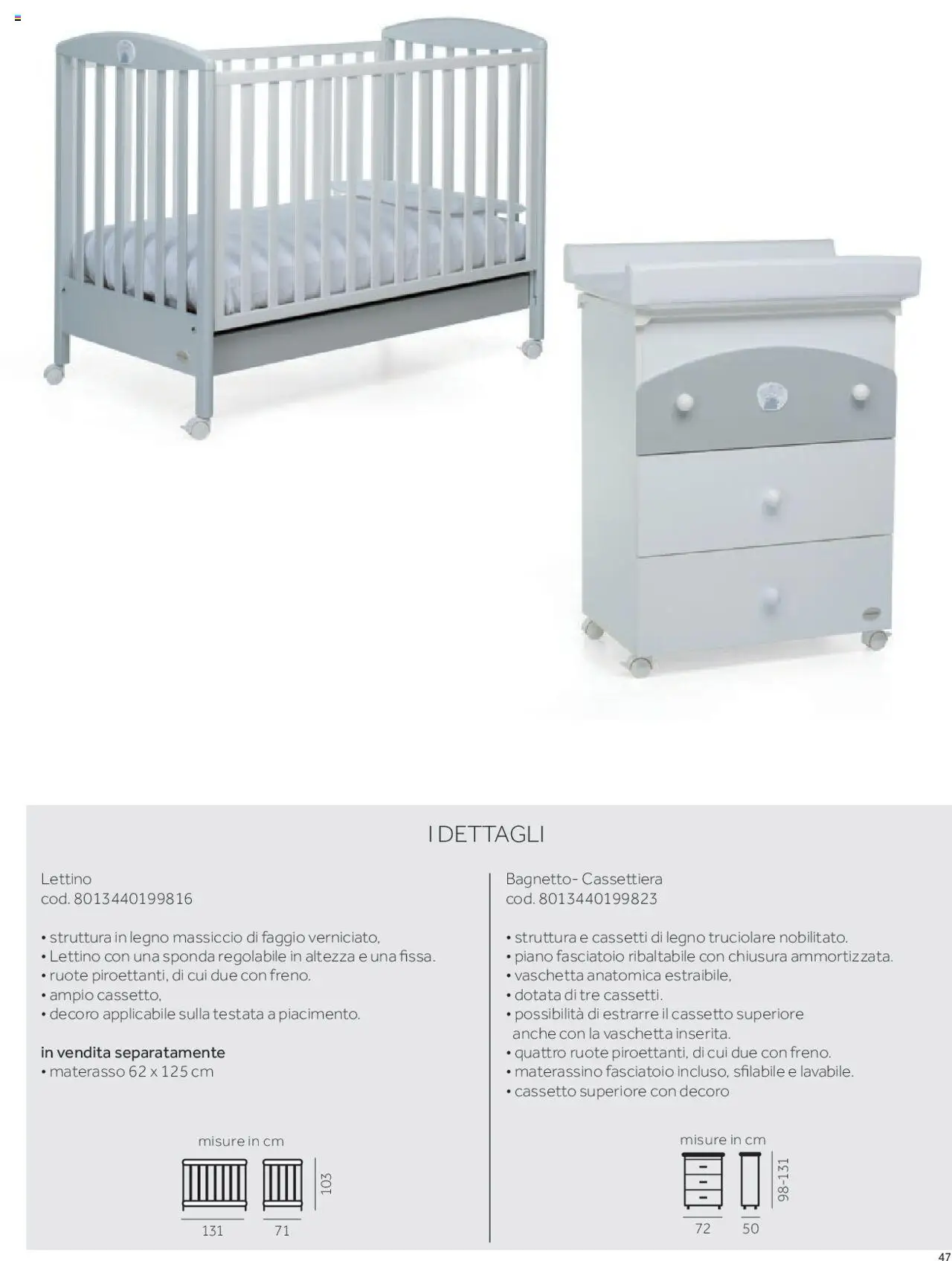 Volantino Prenatal del 01.01.2025 | Pagina: 40 | Prodotti: Bagnetto, Materasso, Cassettiera, Fasciatoio