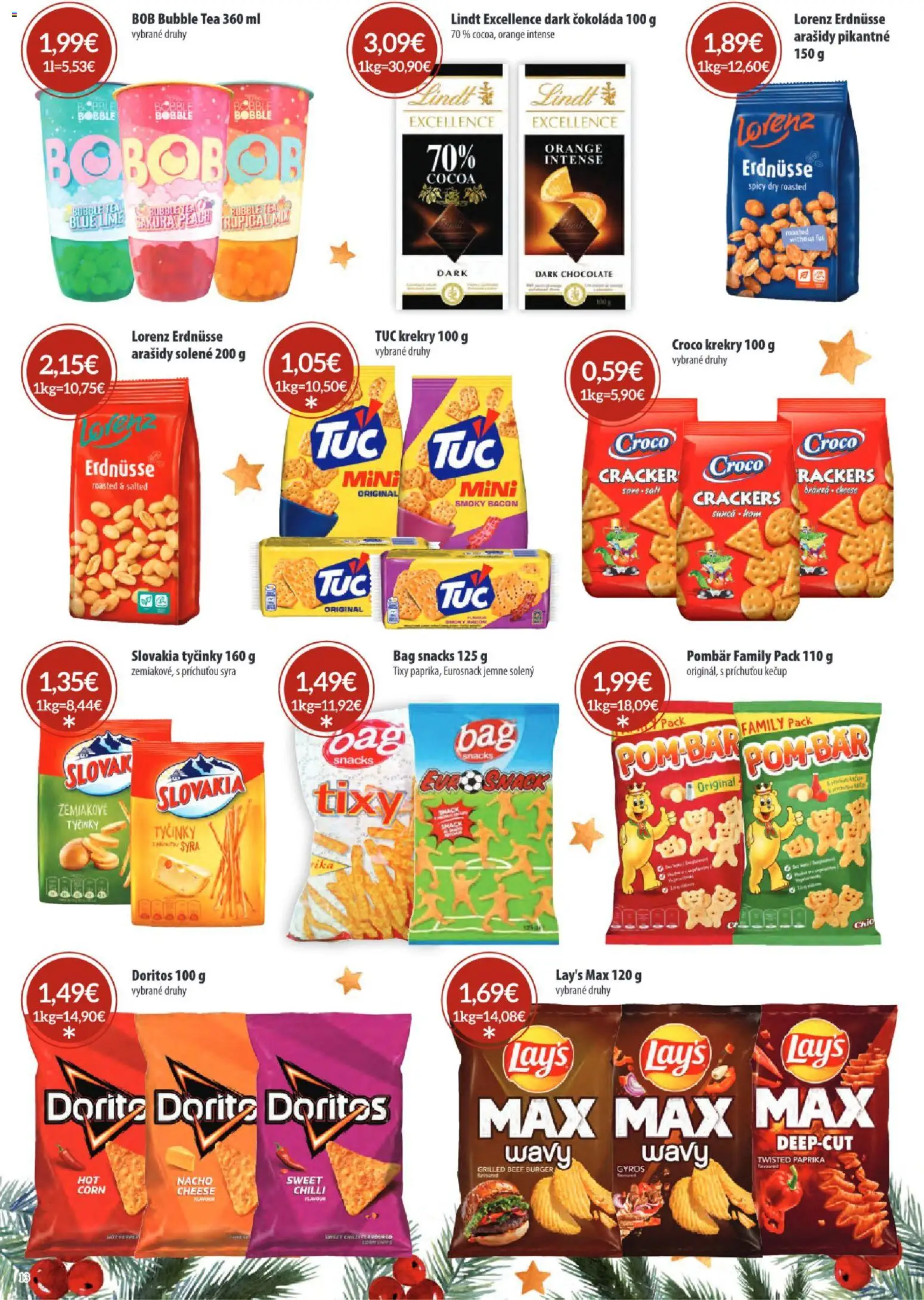 Nové Sintra akcie – leták je platný od 15.12.2025 | Strana: 13 | Produkty: Paprika, Lindt, Kečup, Arašidy