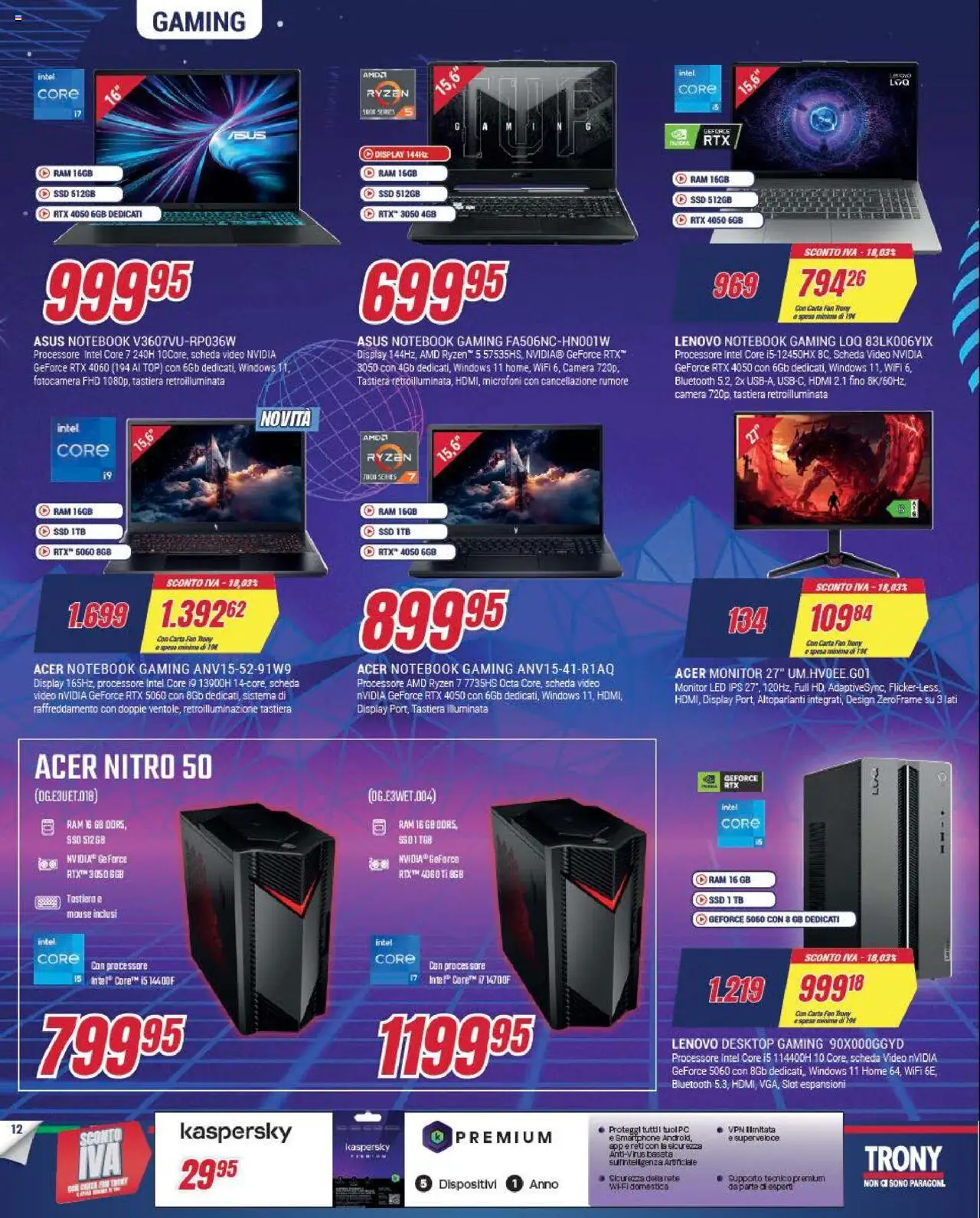 Volantino Trony del 02.10.2025 | Pagina: 12 | Prodotti: Notebook, Smartphone, Mouse, Fotocamera