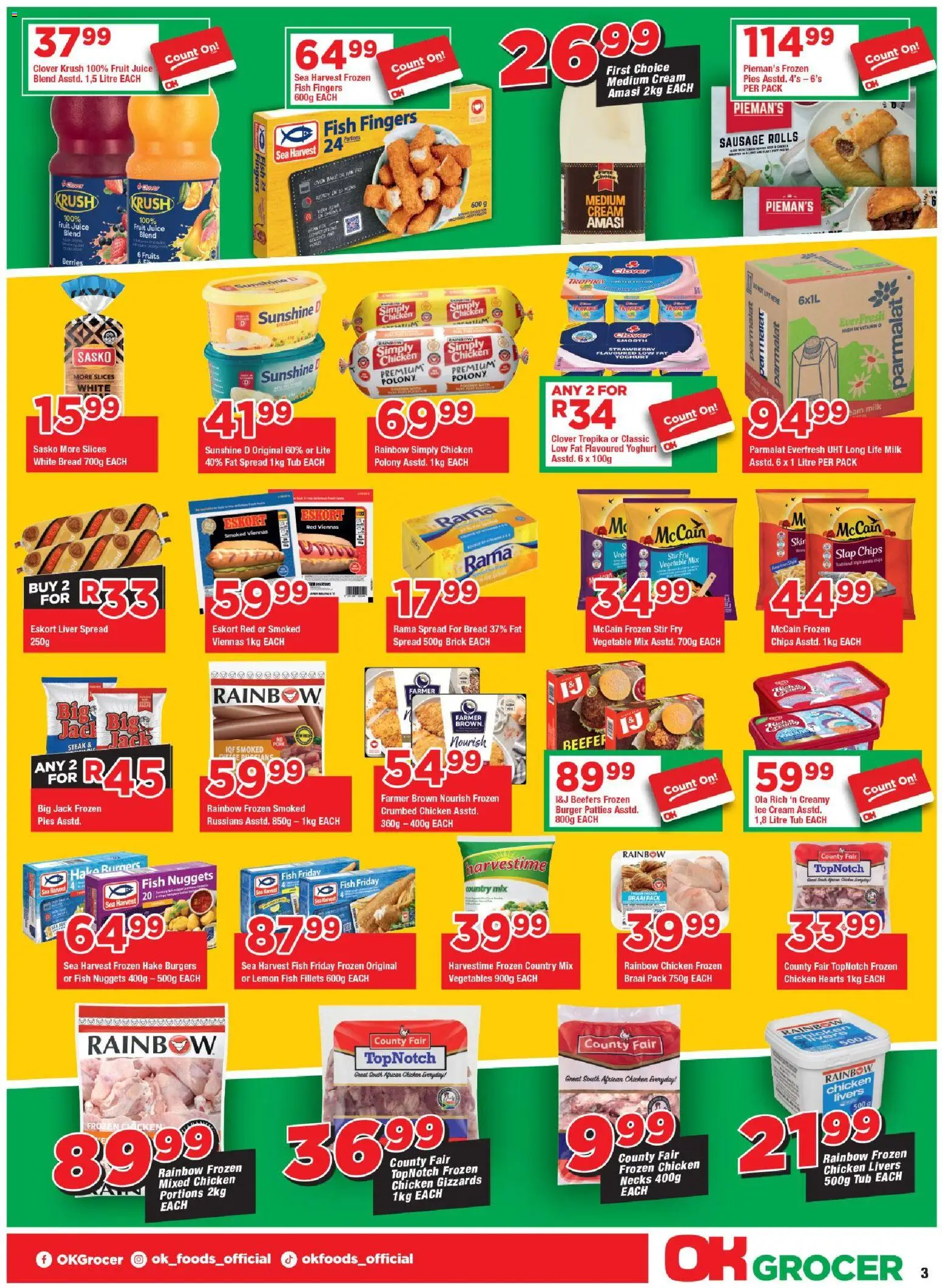 New OK Foods catalogue – valid from 24.04.2026 | Page: 3 | Products: Drone, Bread, Fat spread, Lemon