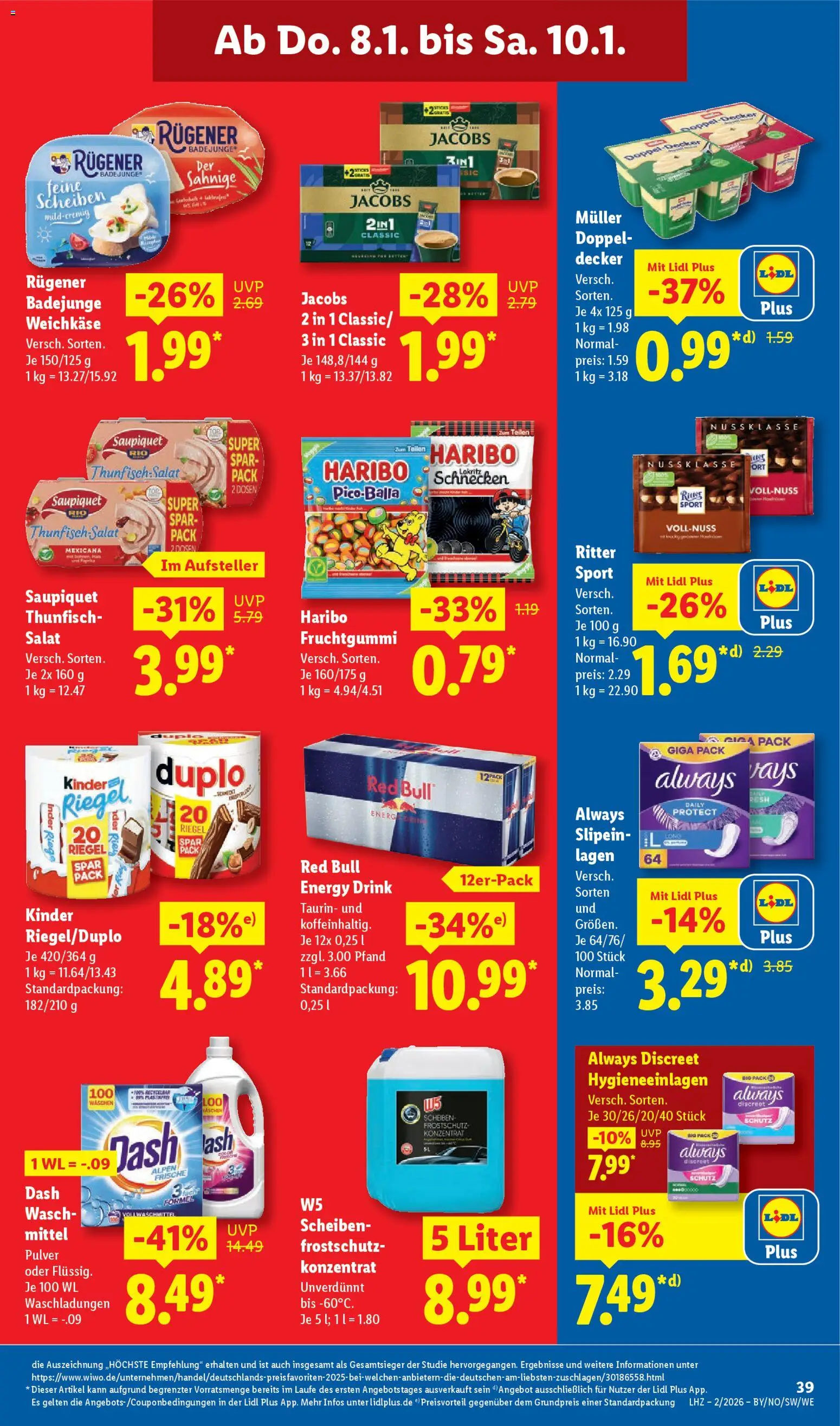 Lidl Prospekt München – gültig ab 05.01.2026 | Seite: 57 | Produkte: Energy, Thunfisch, Ritter sport, Waschmittel