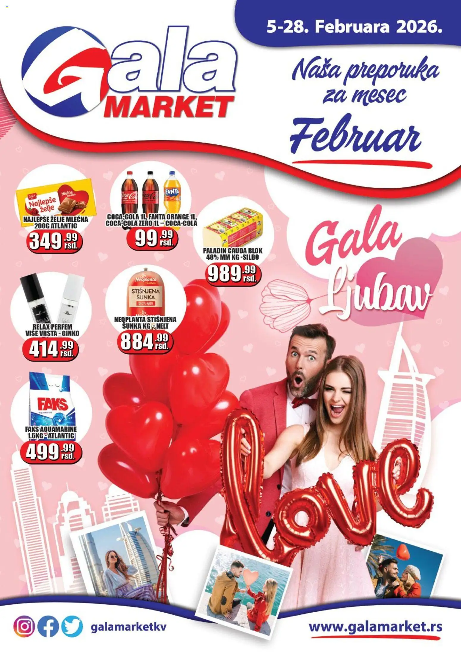 Gala MARKET katalog - važi od 05.02.2026 | Strana: 1 | Proizvode: Coca Cola, Šunka