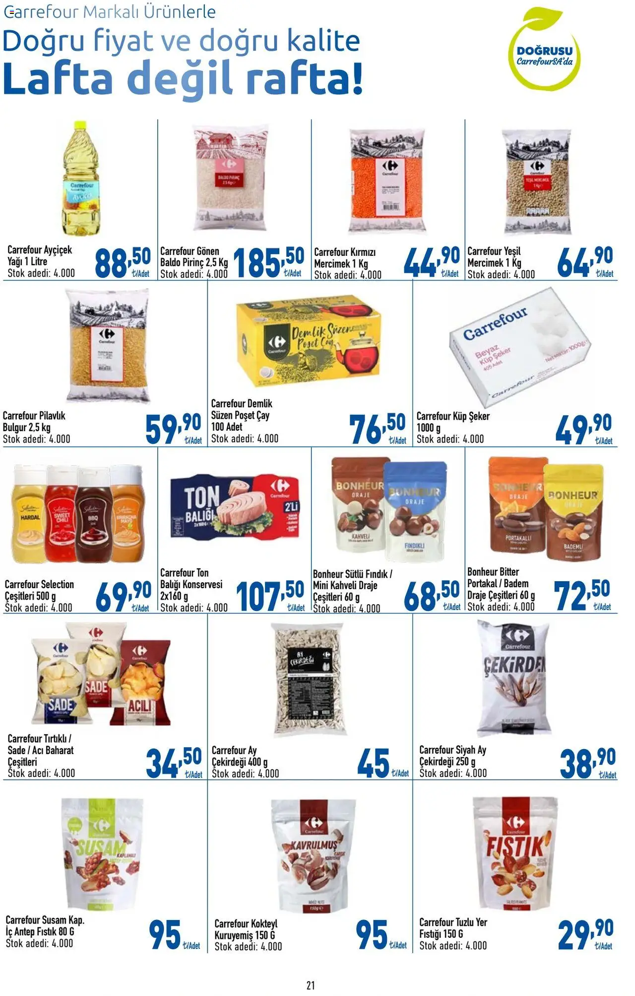 CarrefourSA Katalog - 01.08.2025 tarihinden itibaren geçerlidir | Sayfa: 21 | Ürünler: Ravioli, Fındık, Küp şeker, Demlik