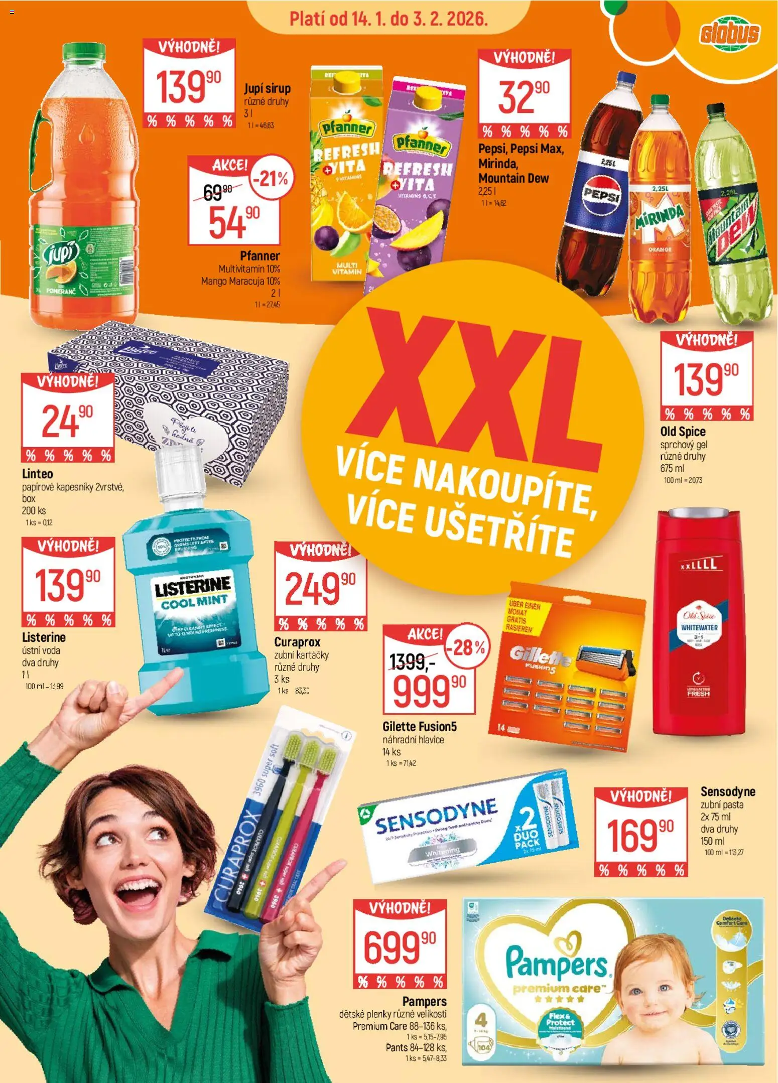 Globus leták od 14.01.2026 | Strana: 12 | Produkty: Voda, Pepsi, Mirinda, Pants