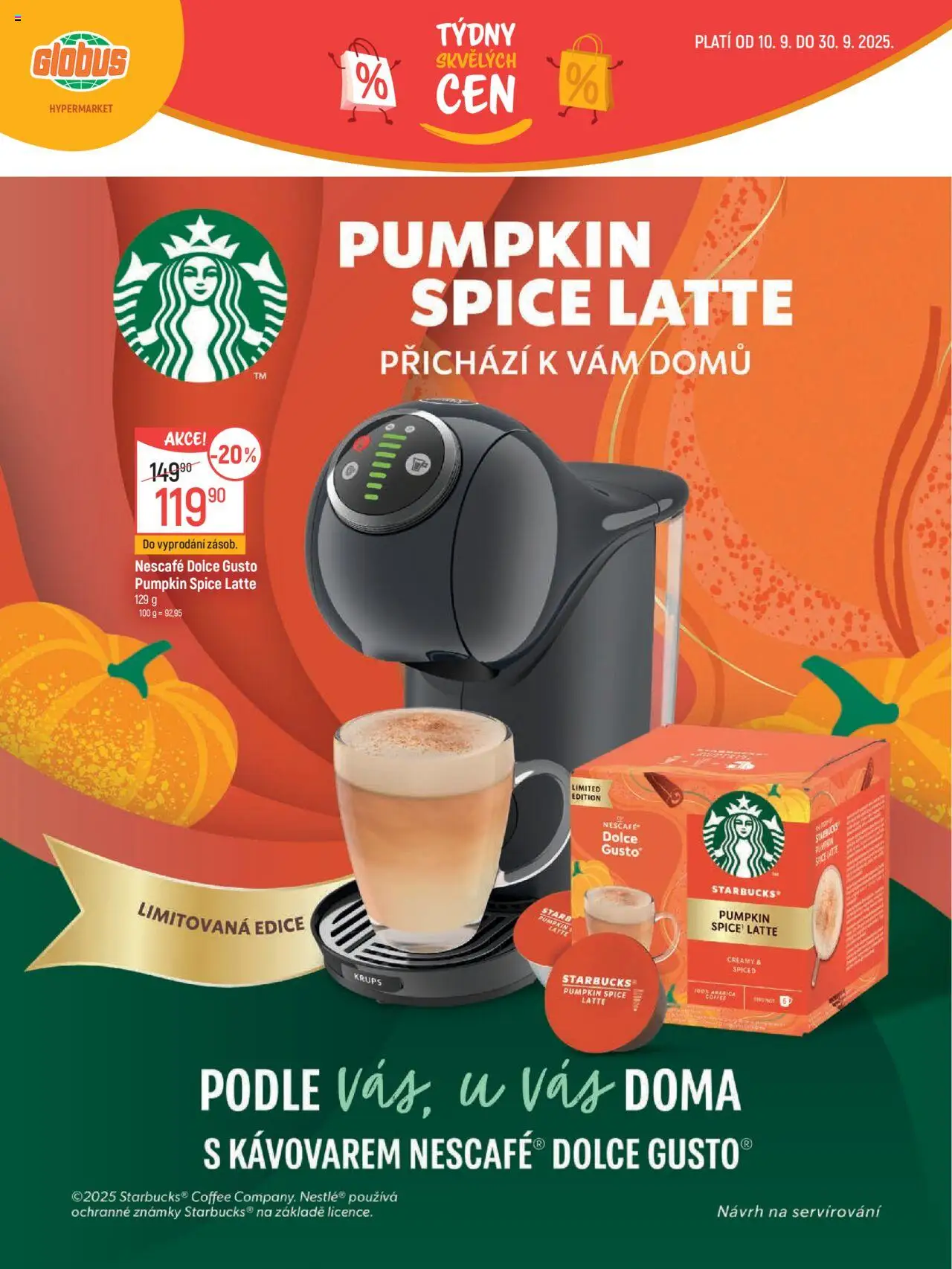 Globus leták - Ostrava od 10.09.2025 | Strana: 15 | Produkty: Starbucks, Nescafé Dolce Gusto, Globus, Známky