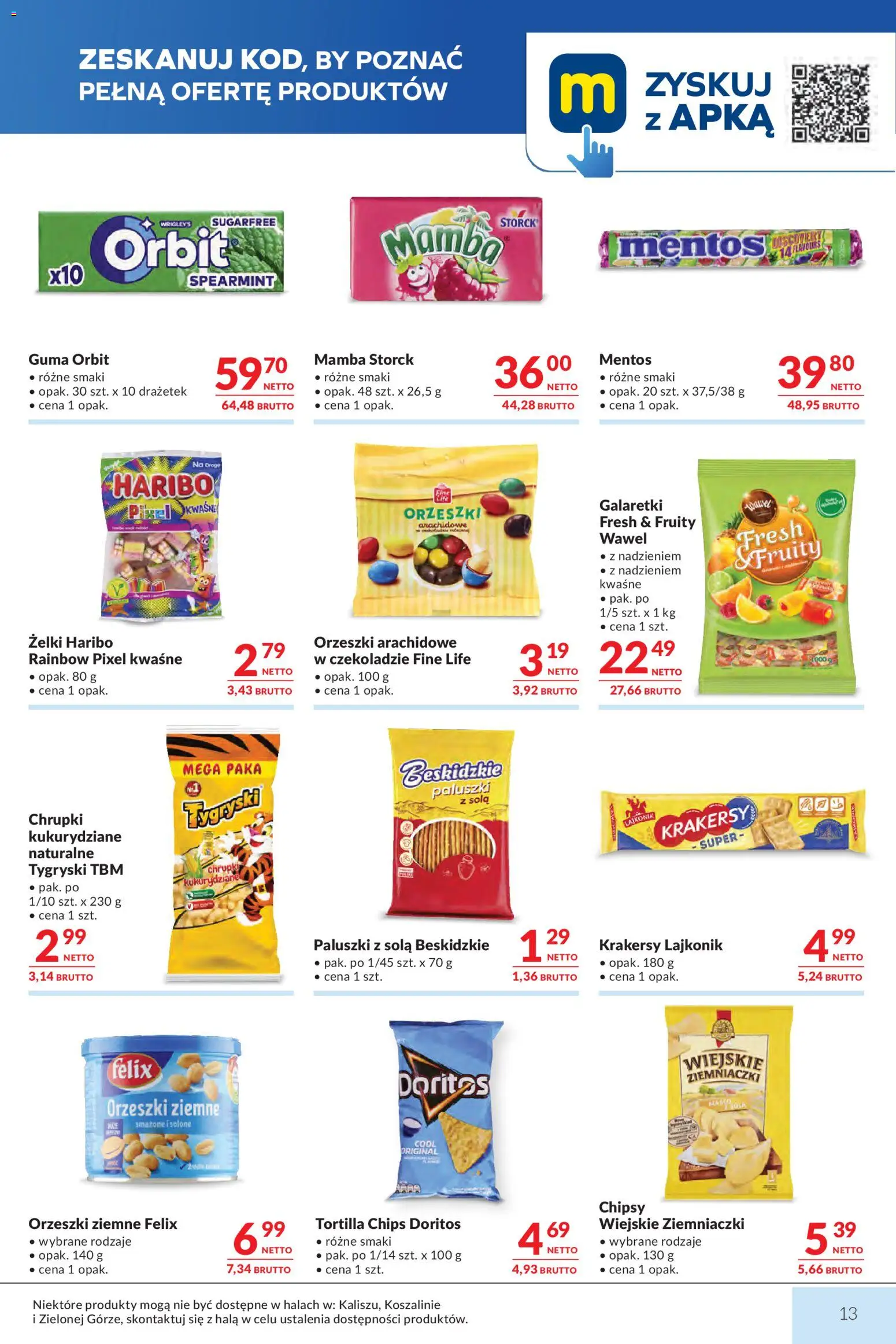 Makro Gazetka - Mega oferty dla Twojego Sklepu od 07.01.2026 | Strona: 13 | Produkty: Doritos, Ziemniaczki, Paluszki, Krakersy
