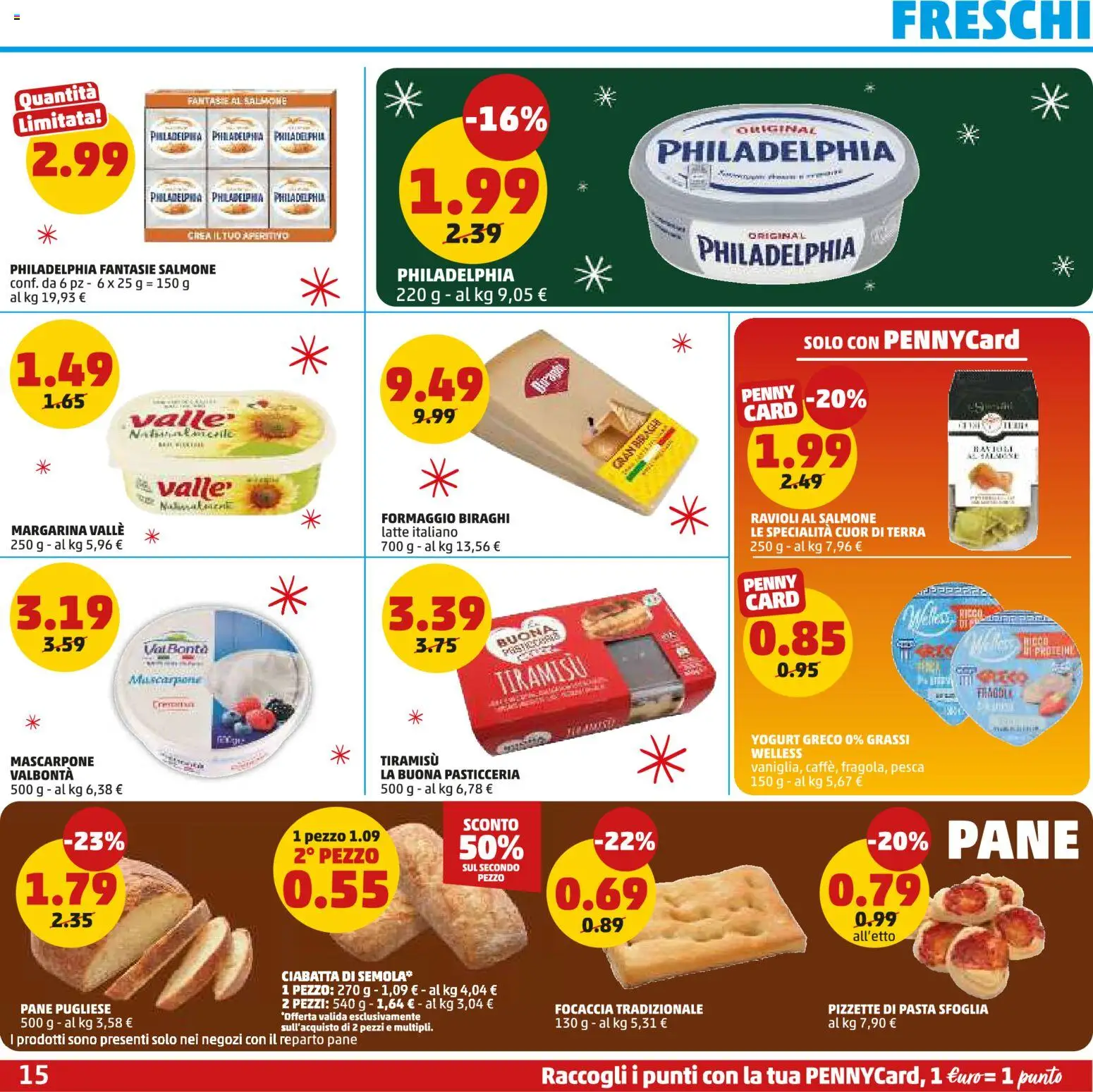 Volantino PENNY del 15.12.2025 | Pagina: 15 | Prodotti: Yogurt, Formaggio, Pasta, Mascarpone