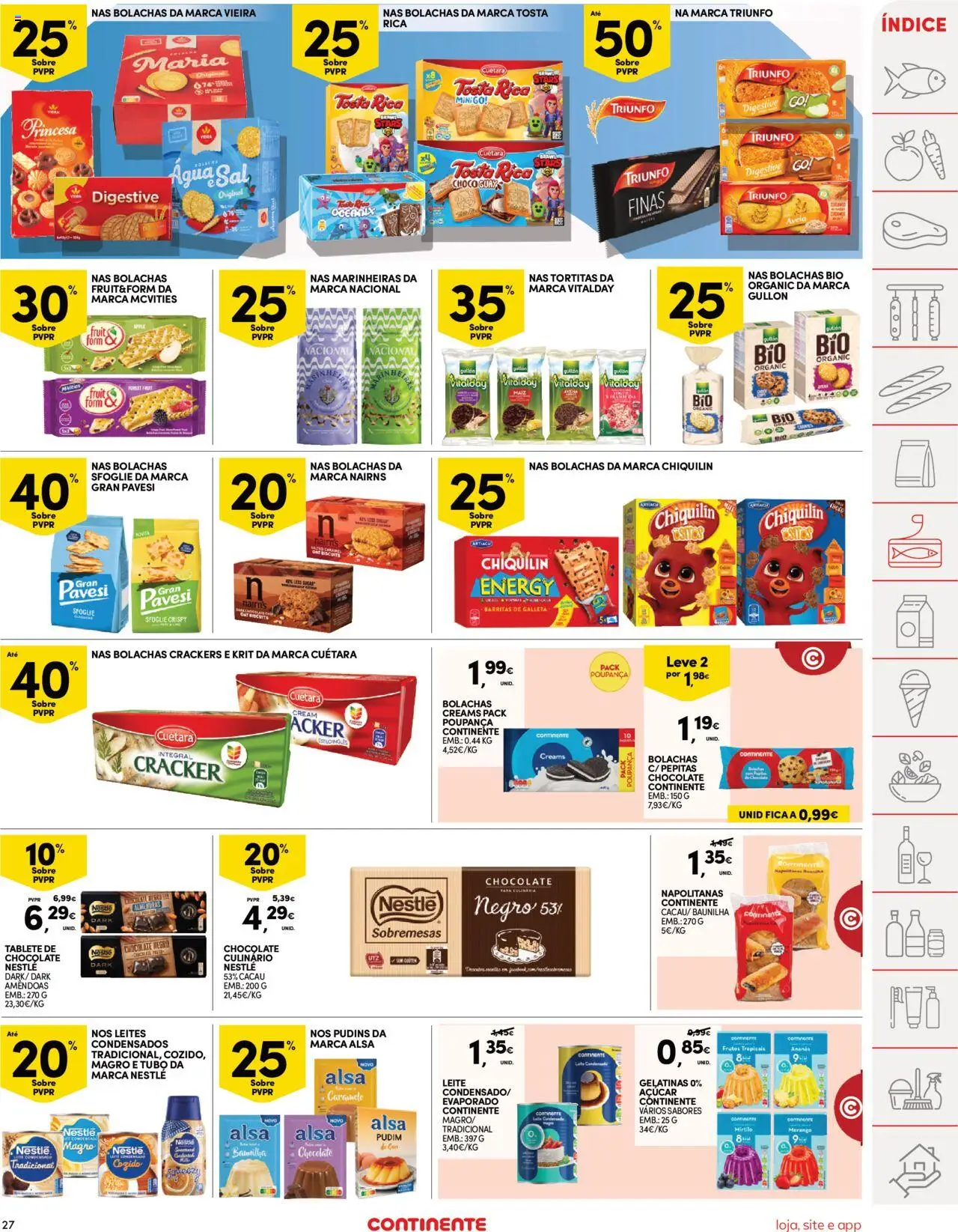 Continente folheto │ válido de 09.09.2025 | Página: 27 | Produtos: Amêndoas, Bolachas, Pudim, Chocolate