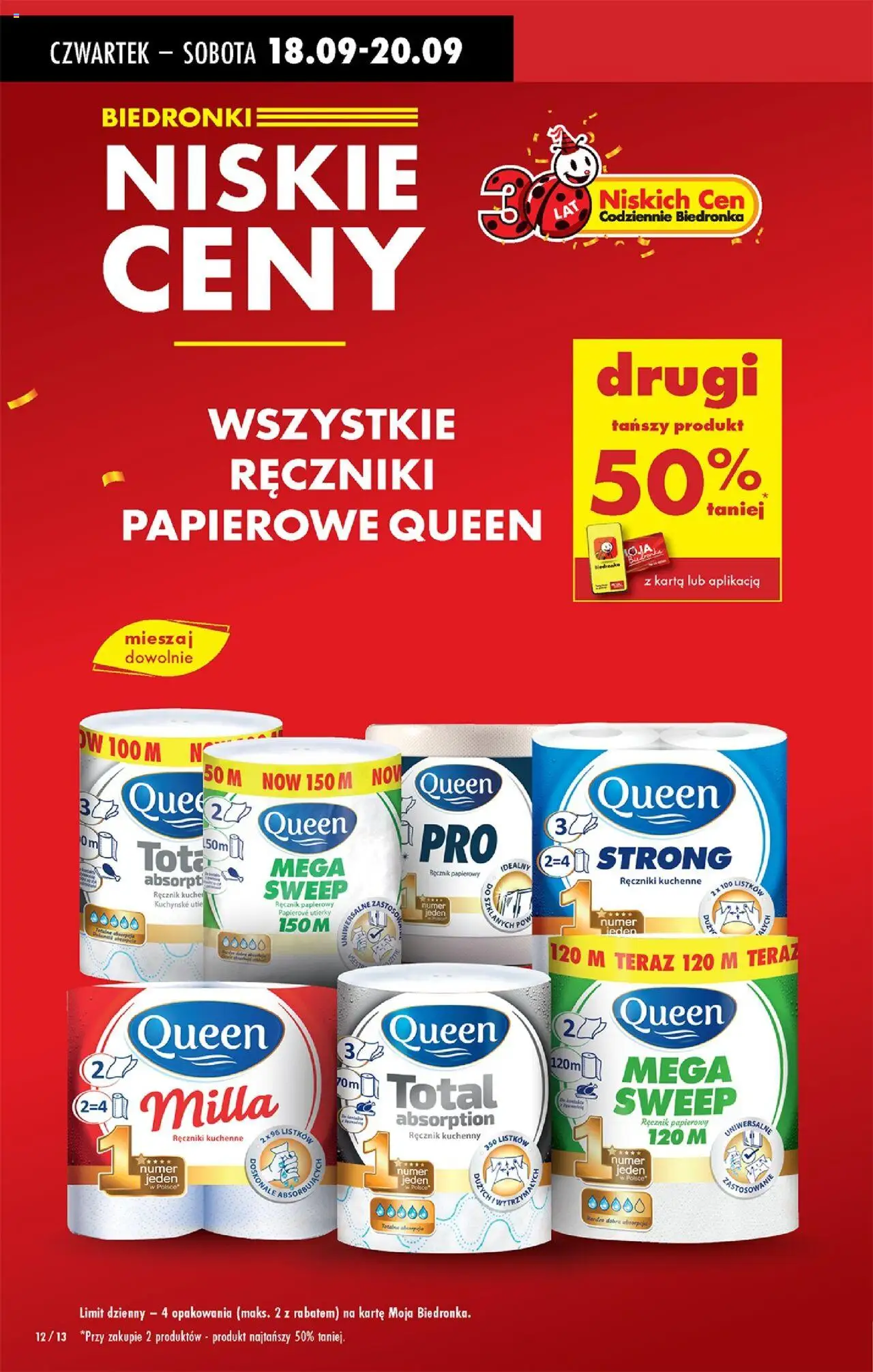 Biedronka gazetka - Oferta w tym tygodniu od 18.09.2025 | Strona: 12 | Produkty: Ręczniki kuchenne, Karta, Ręczniki papierowe, Ręcznik papierowy