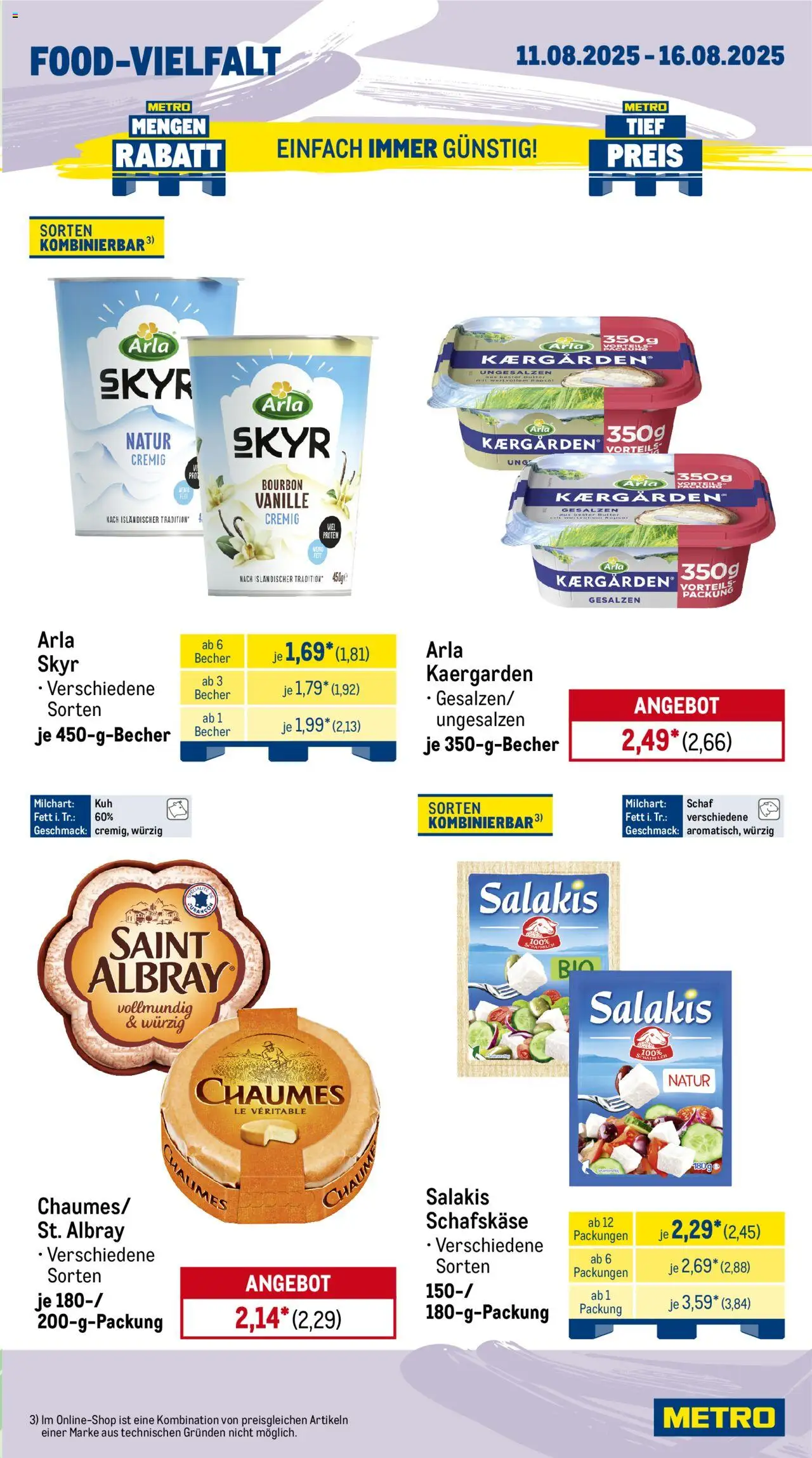 Metro Prospekt 	 - gültig ab dem 11.08.2025 | Seite: 9 | Produkte: Butter, Salakis, Bourbon, Schafskase