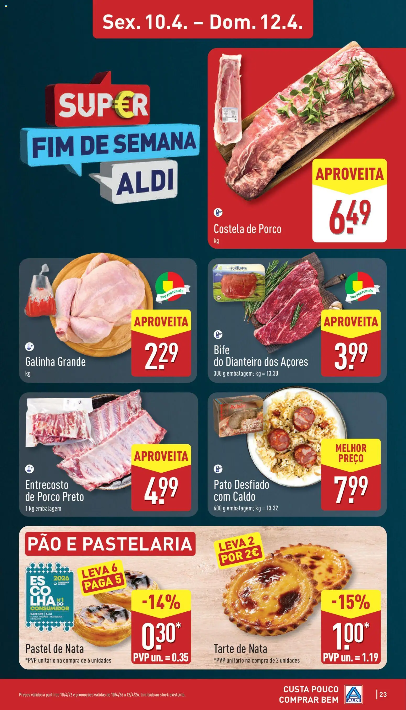 Aldi folheto │ válido de 06.04.2026 | Página: 23 | Produtos: Pão, Tarte, Nata