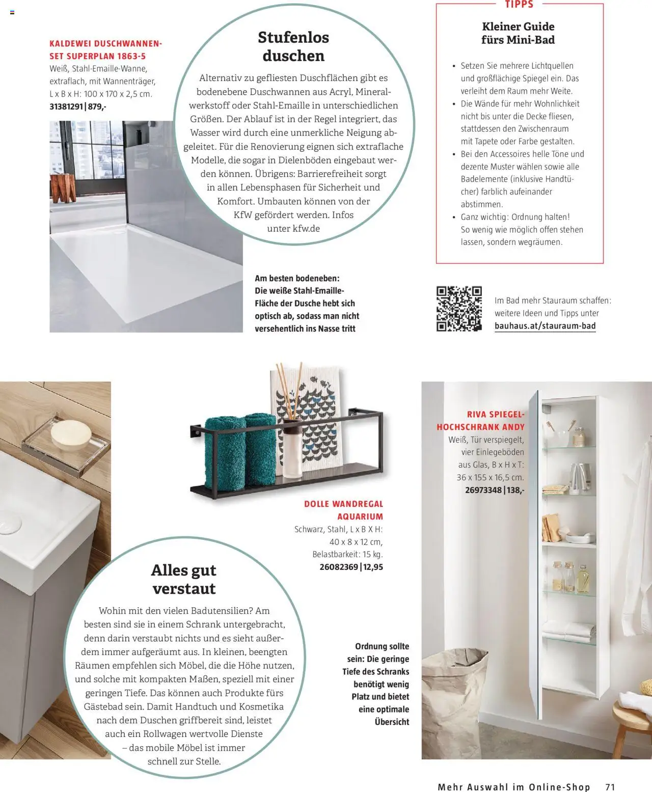 Bauhaus passt! Magazin gültig ab 14.04.2025 | Seite: 71 | Produkte: Wasser, Decke, Bad, Spiegel