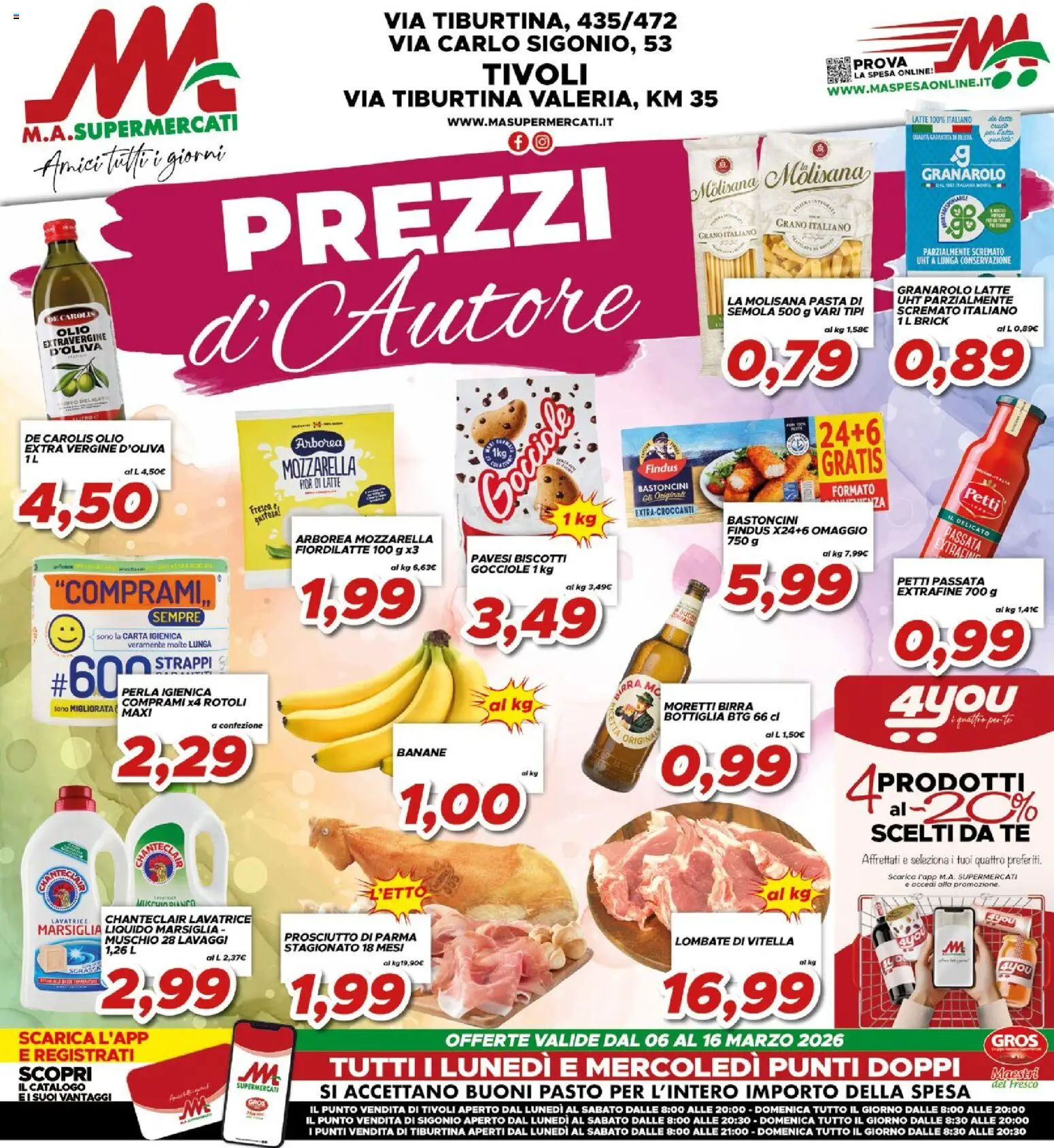 Volantino Ma Supermercati del 06.03.2026 | Pagina: 1 | Prodotti: Carta igienica, Birra, Mozzarella, Bottiglia