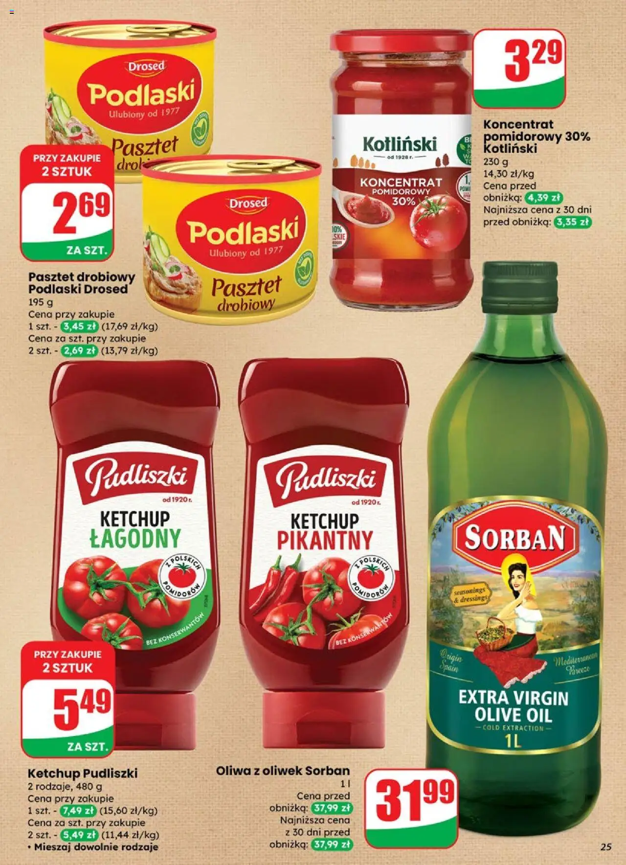 Dino Gazetka od 08.10.2025 | Strona: 25 | Produkty: Ketchup, Oliwa z oliwek, Ketchup pudliszki, Koncentrat pomidorowy