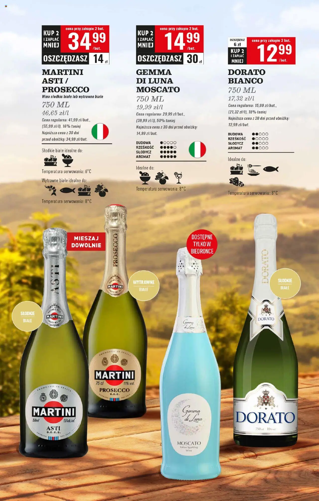 Biedronka gazetka - Czas na toast od 22.09.2025 | Strona: 16 | Produkty: Martini, Wino, Prosecco