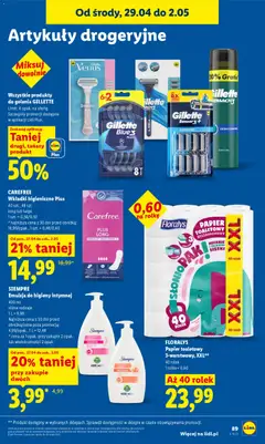 Pogląd oferty "Wszystkie produkty do golenia GILLETTE, Products for shaving" - ważna od 29.04.2026 | Strona: 93