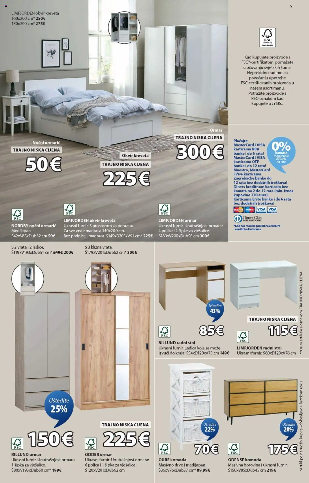 JYSK katalog | vrijedi od 01.10.2025 | Stranica: 9 | Proizvodi: Komoda, Stol, Radni stol, Okvir kreveta