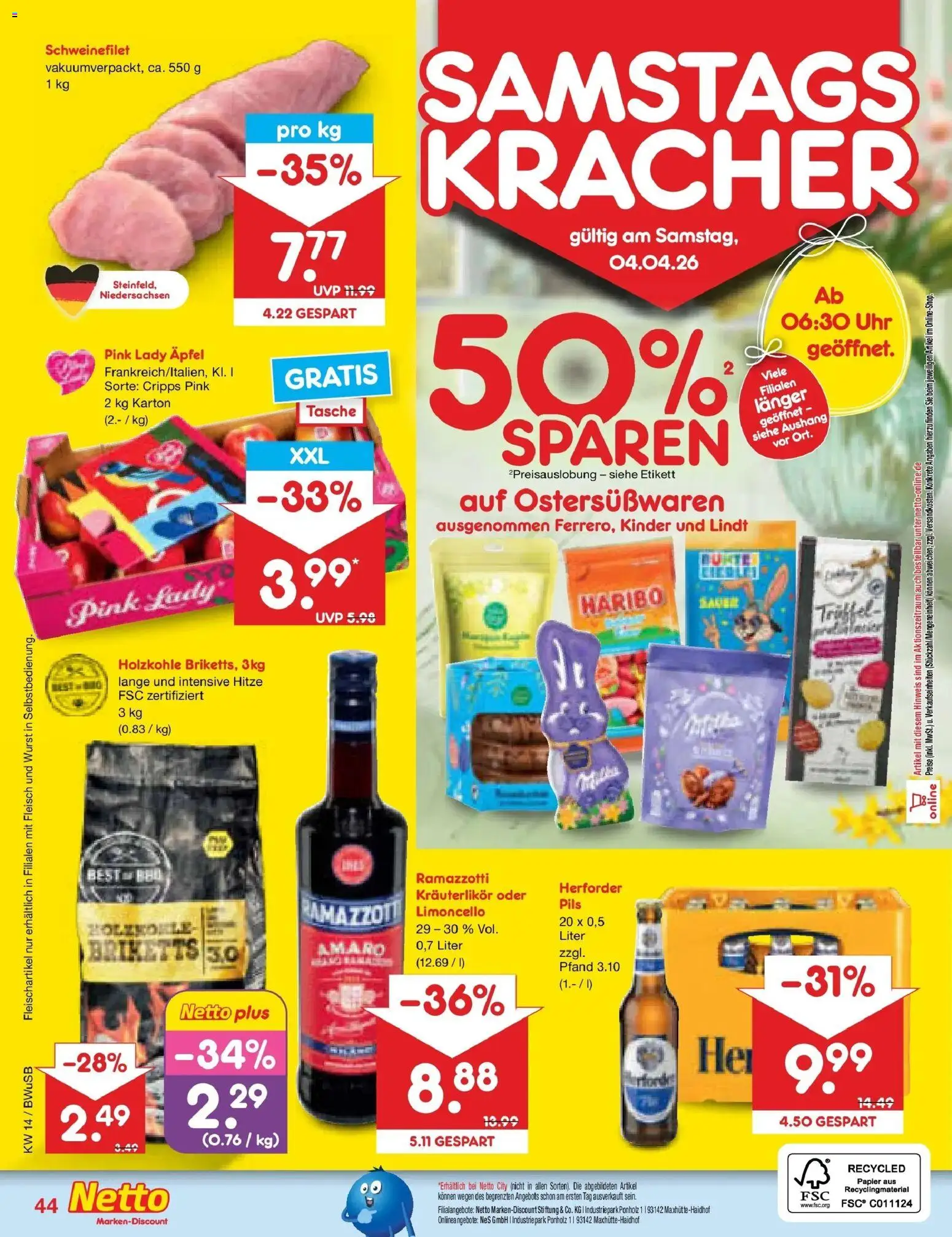 Netto Marken-Discount Prospekt Stemwede-Dielingen	 – gültig ab 29.03.2026 | Seite: 58 | Produkte: Pils, Limoncello, Fleisch, Uhr