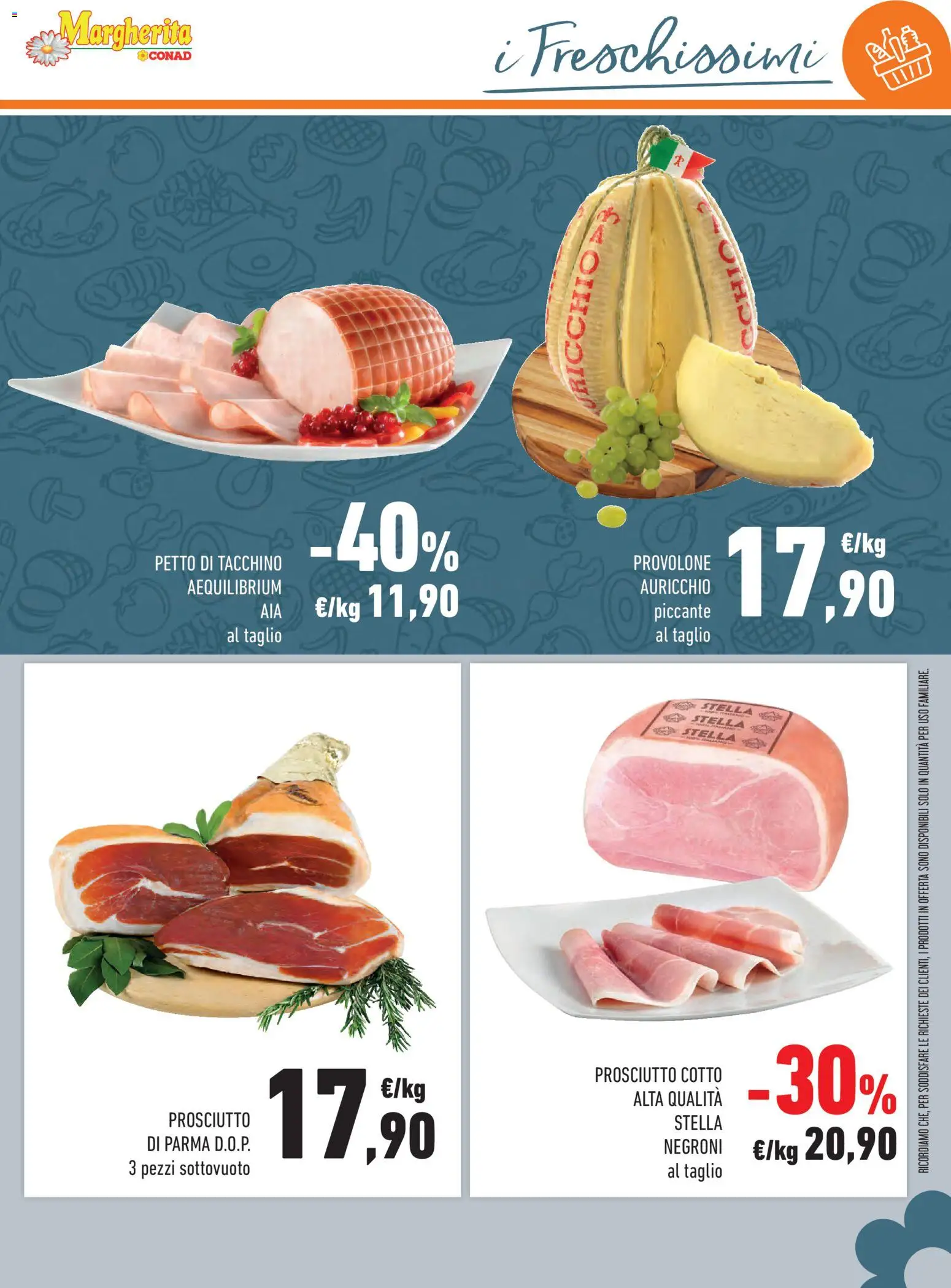 Volantino Conad del 06.11.2025 | Pagina: 13 | Prodotti: Provolone, Prosciutto di Parma, Prosciutto Cotto, Tacchino