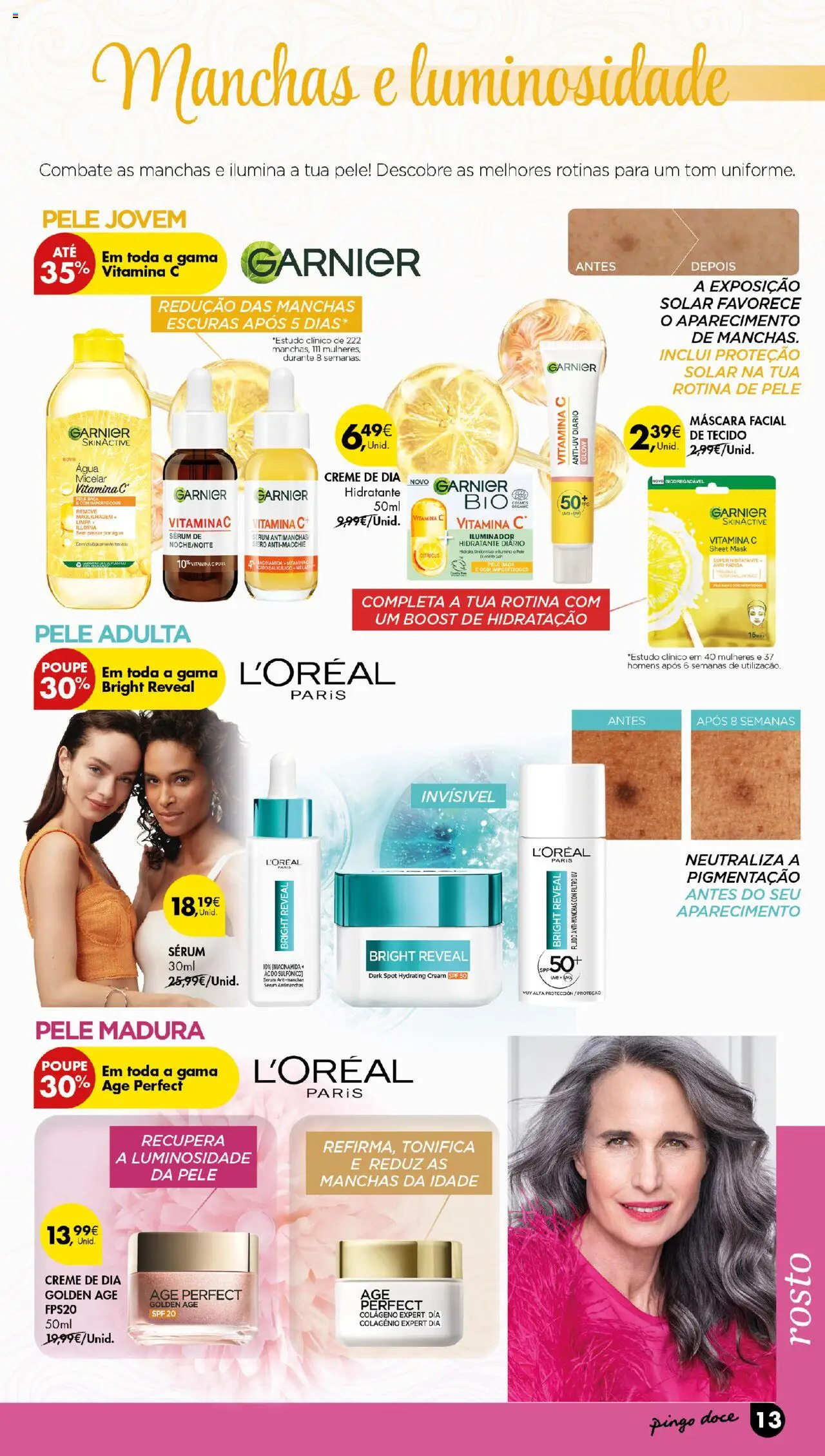 Pingo Doce Beleza │ válido de 19.08.2025 | Página: 13 | Produtos: Agua, Máscara facial, Maquilhagem, Colágeno
