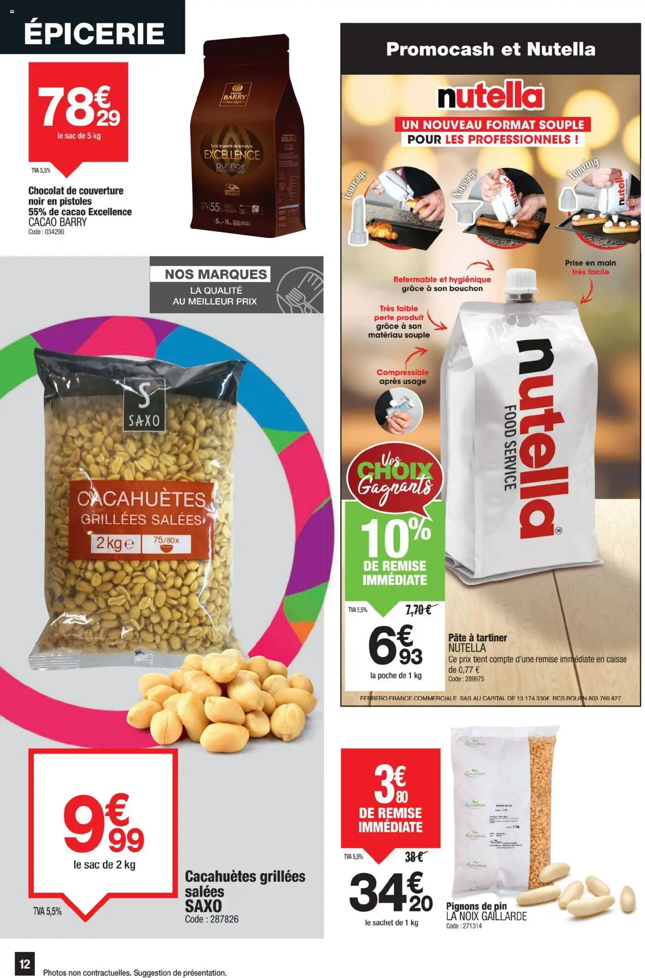  | Page: 12 | Produits: Nutella pate a tartiner, Nutella, Noix, Pignons de pin