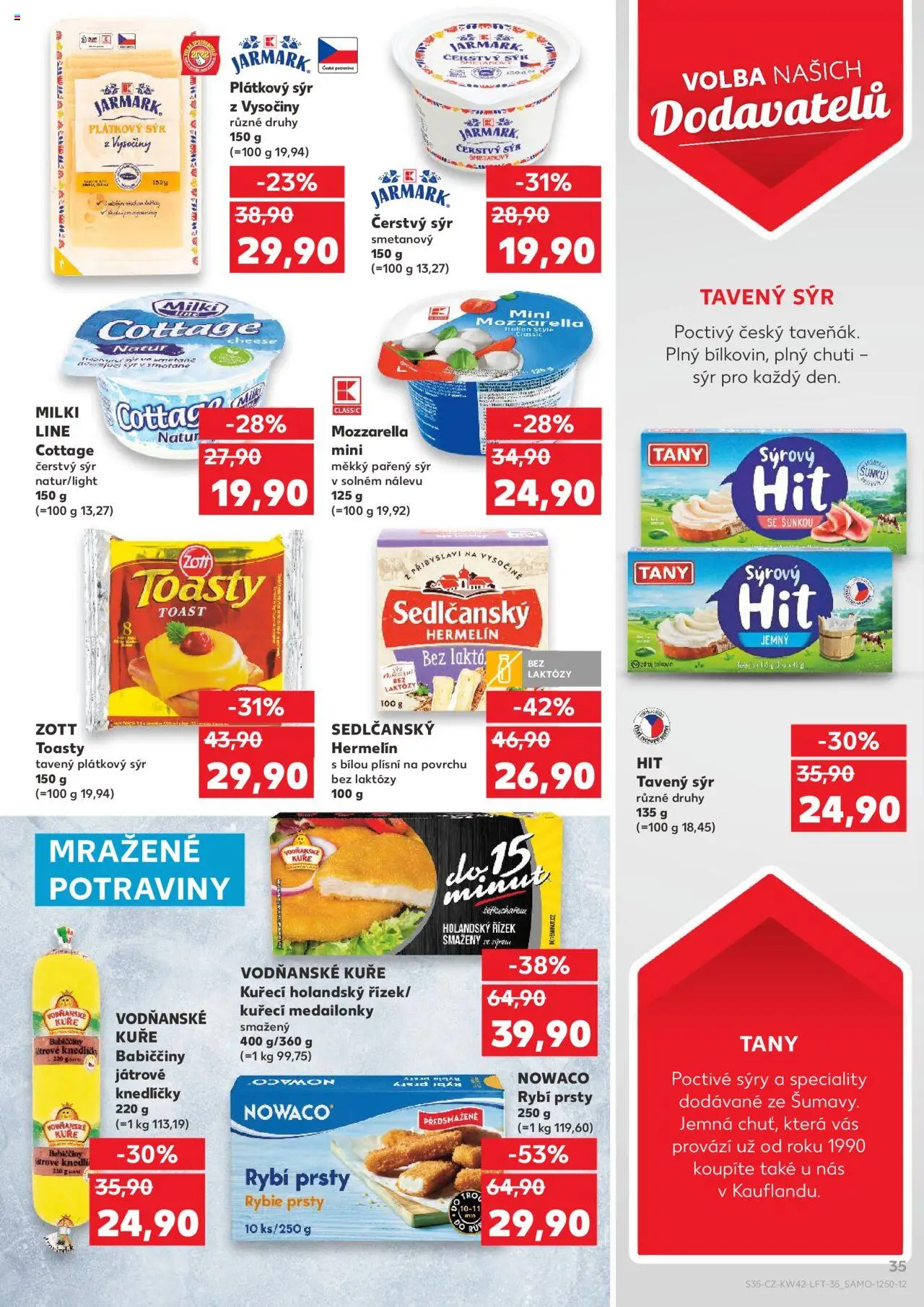 Kaufland leták - Chomutov od 15.10.2025 | Strana: 35 | Produkty: Tavený sýr, Hermelín, Potraviny, Cottage cheese